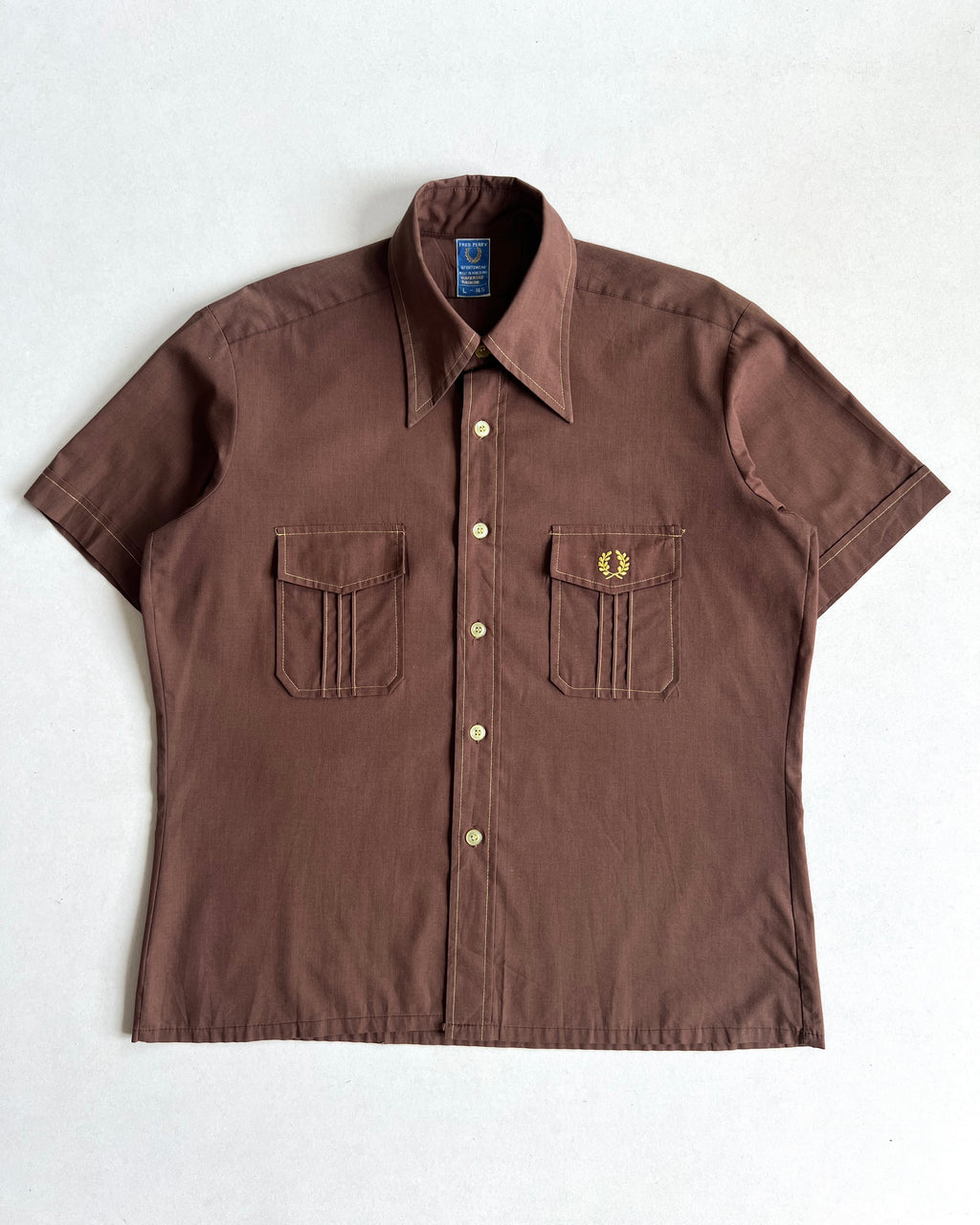 1970S FRED PERRY LOGO PERMA SHIRT (L)
