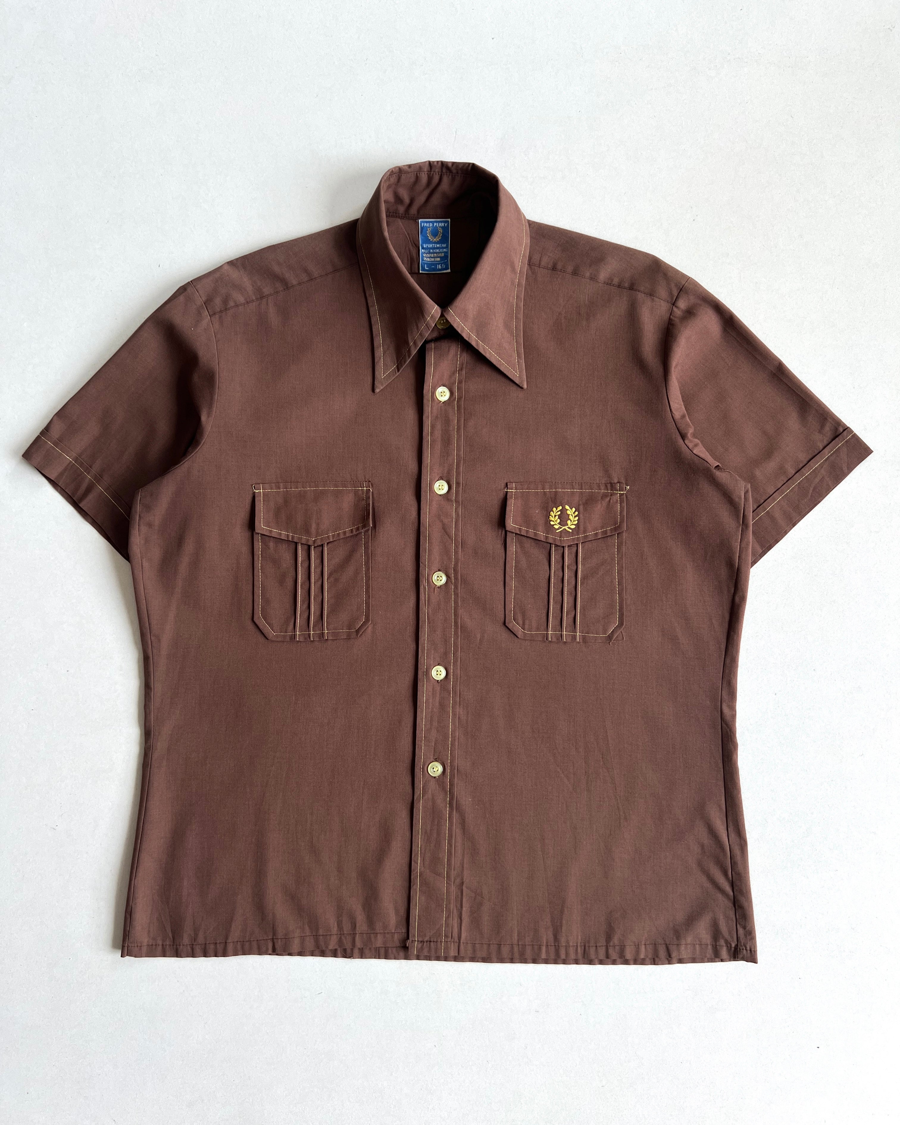 1970S FRED PERRY LOGO PERMA SHIRT (L)