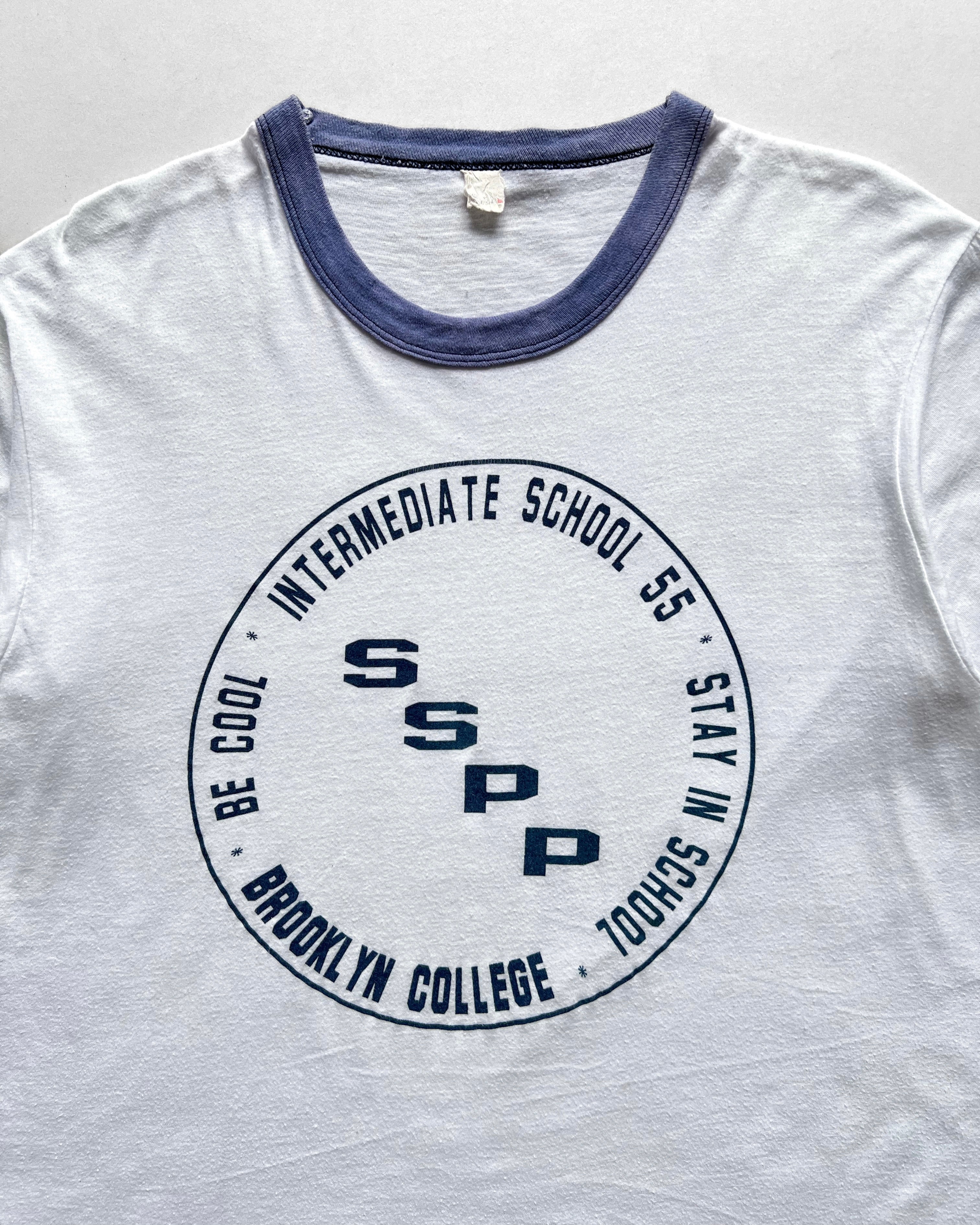 1980S 'SSPP BROOKLYN COLLEGE' RINGER TEE (L)