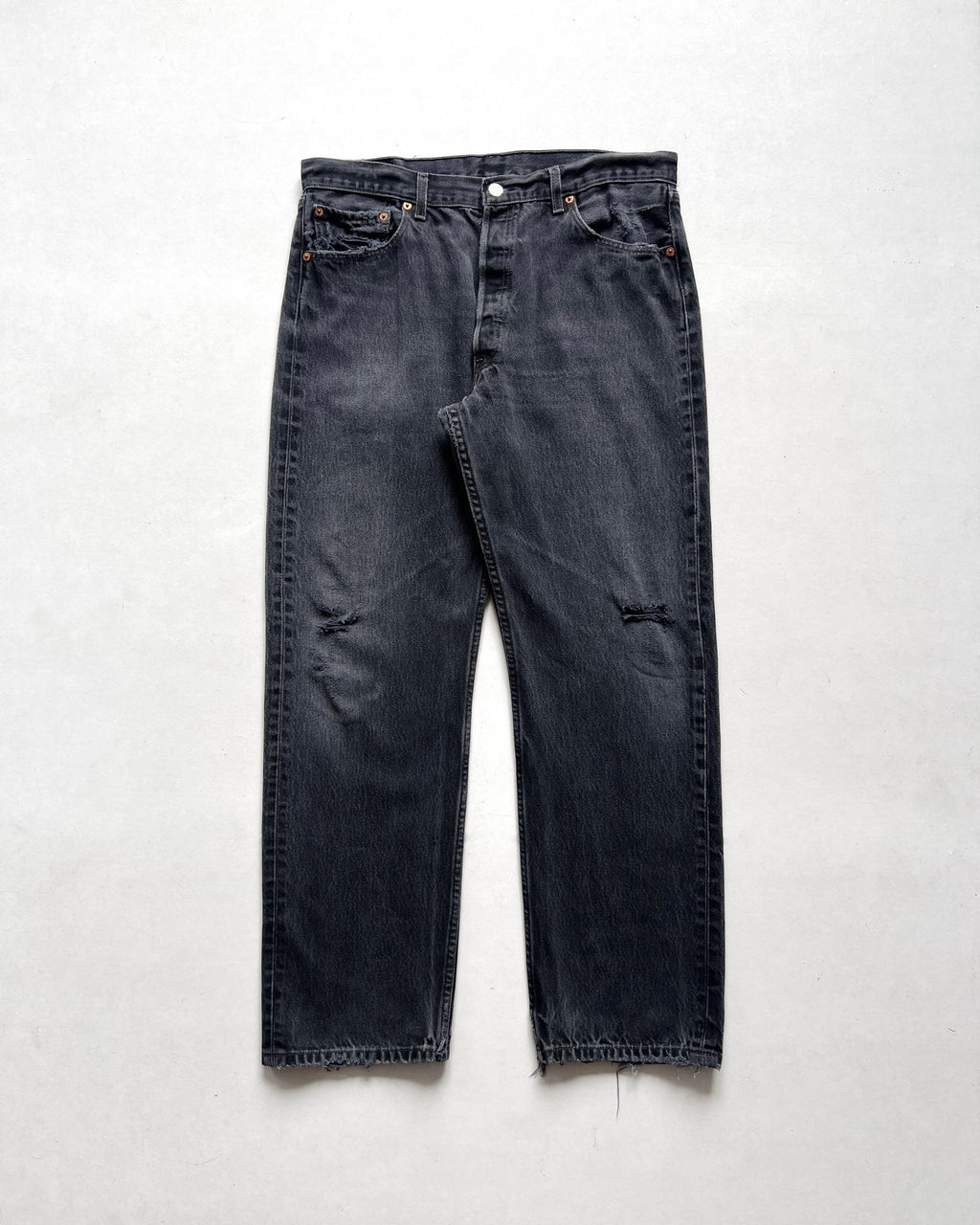 1990S FADED SUPER BLACK LEVI'S 501 JEANS (35)