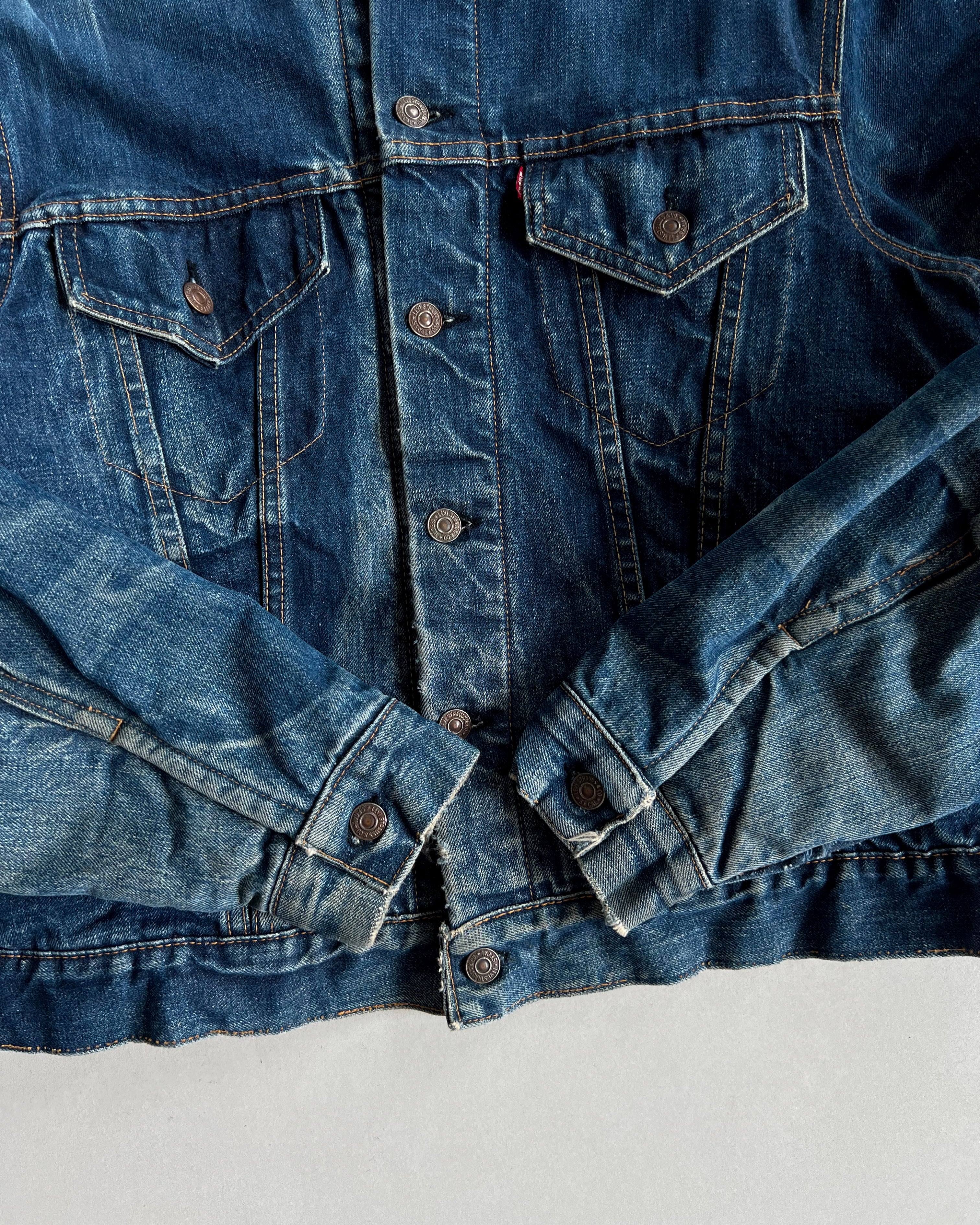 1960S FADED LEVI'S BIG E TYPE III BLANKET LINED TRUCKER JACKET (L)