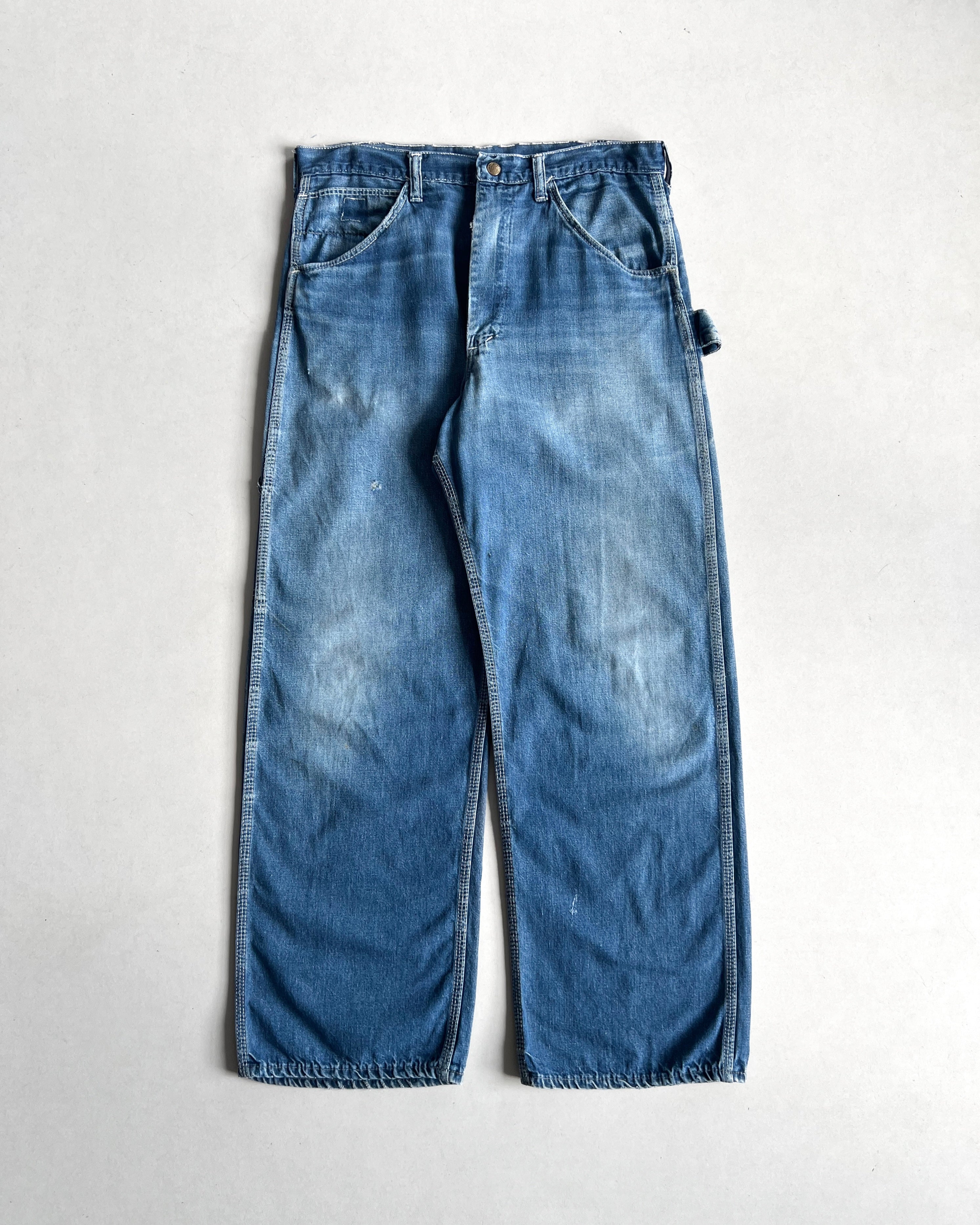 1970S FADED CARPENTER DENIM WORK PANTS (32)