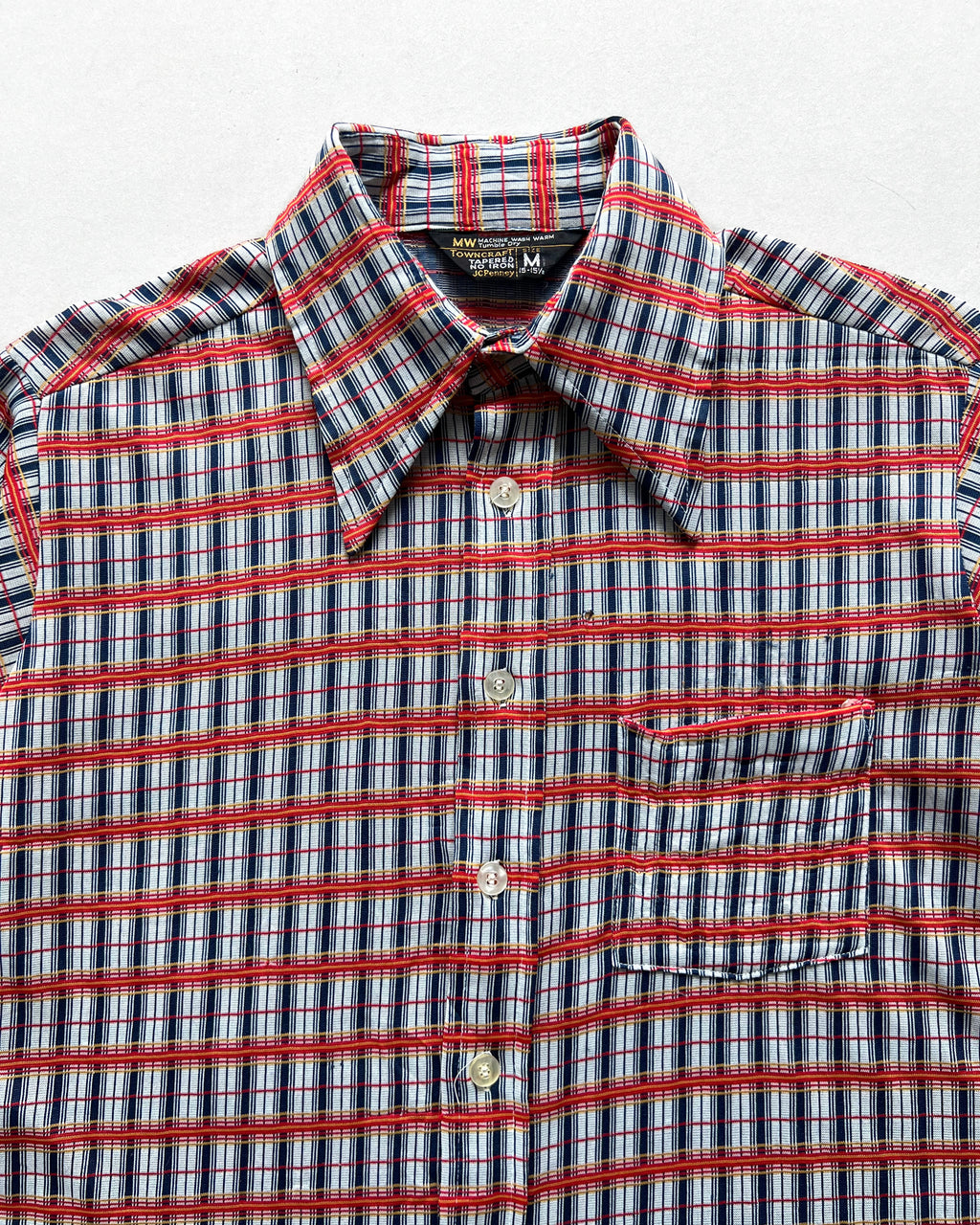 1970S TOWNCRAFT PENNEY CHECKERED SHIRT (M)