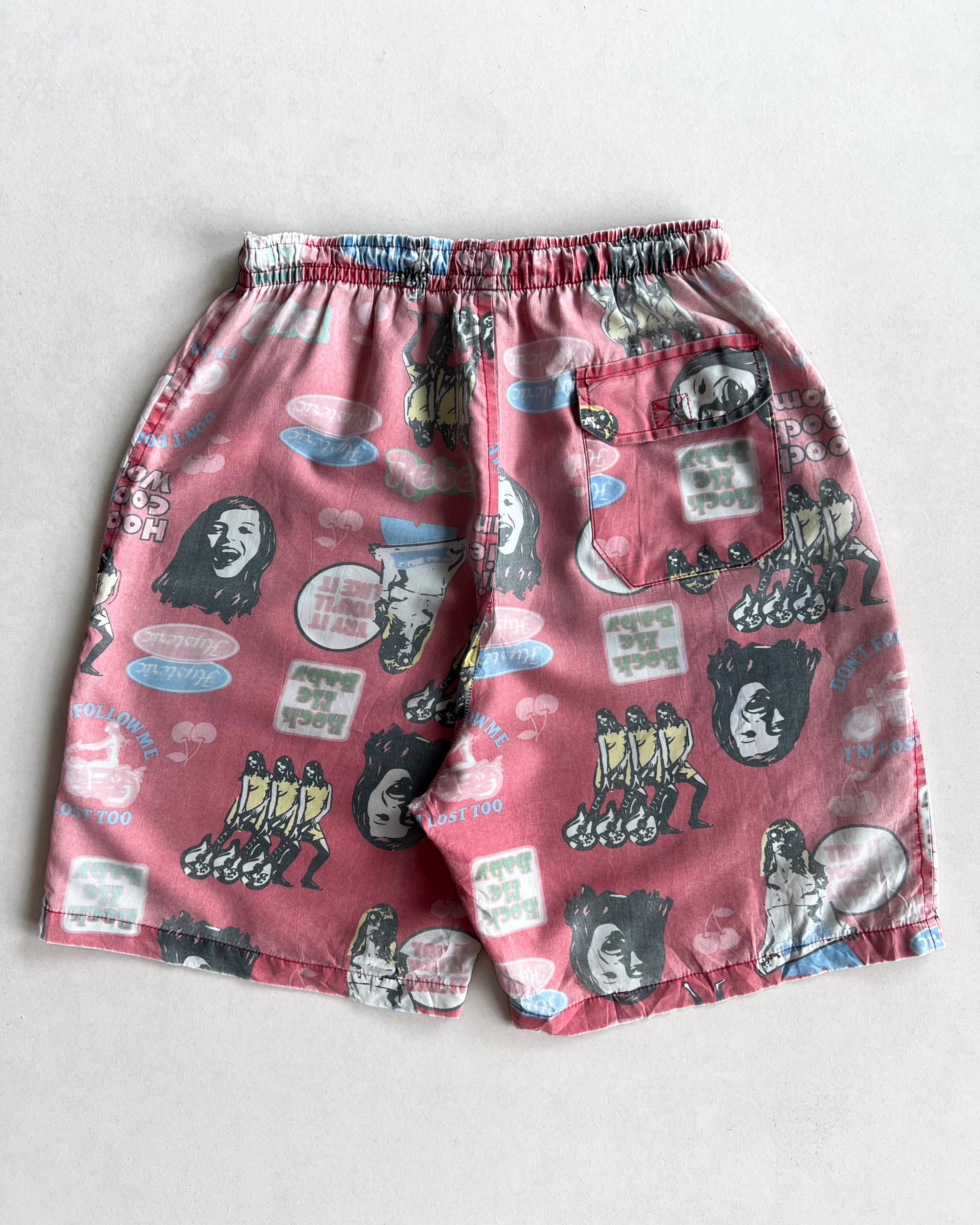 FADED HYSTERIC GLAMOUR OVERPRINT SHORTS (27-34)