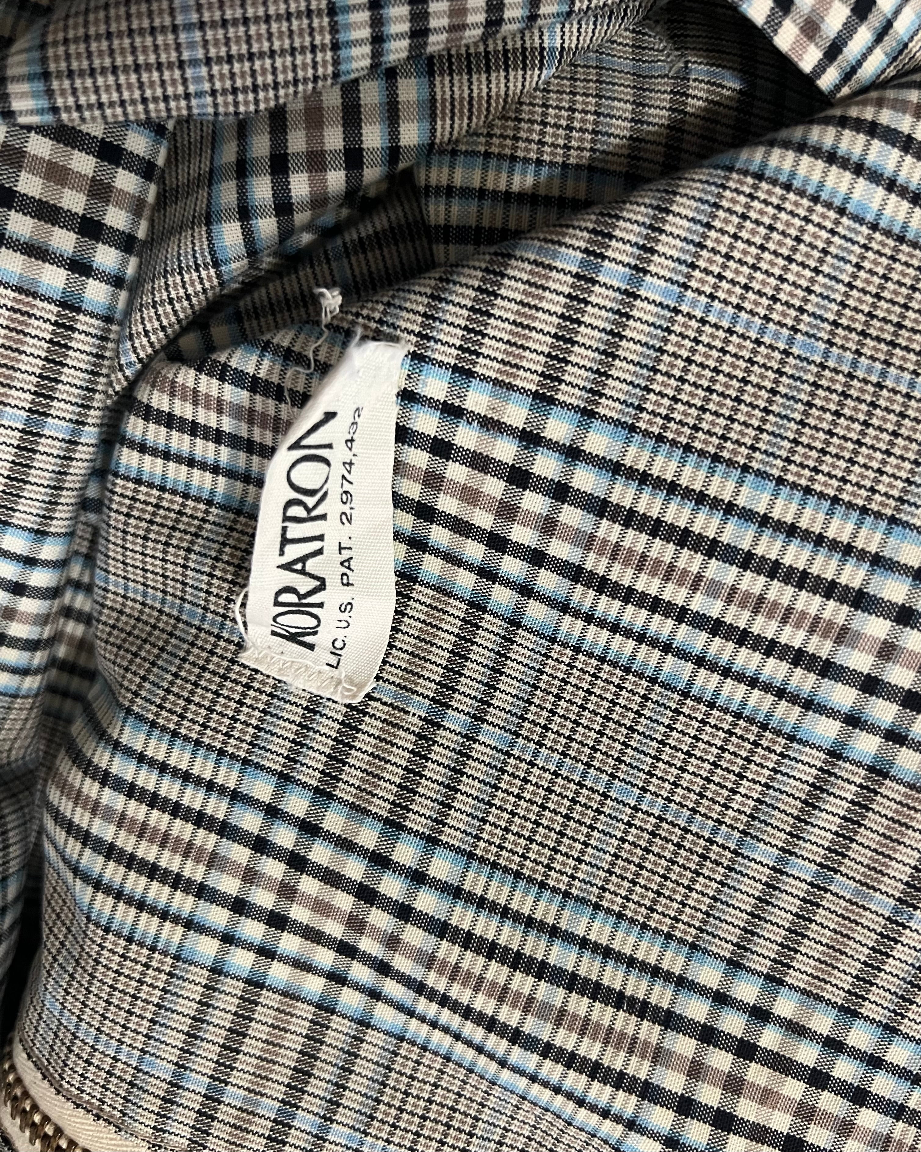 1960S KORATRON CHECKERED HARRINGTON JACKET (L)