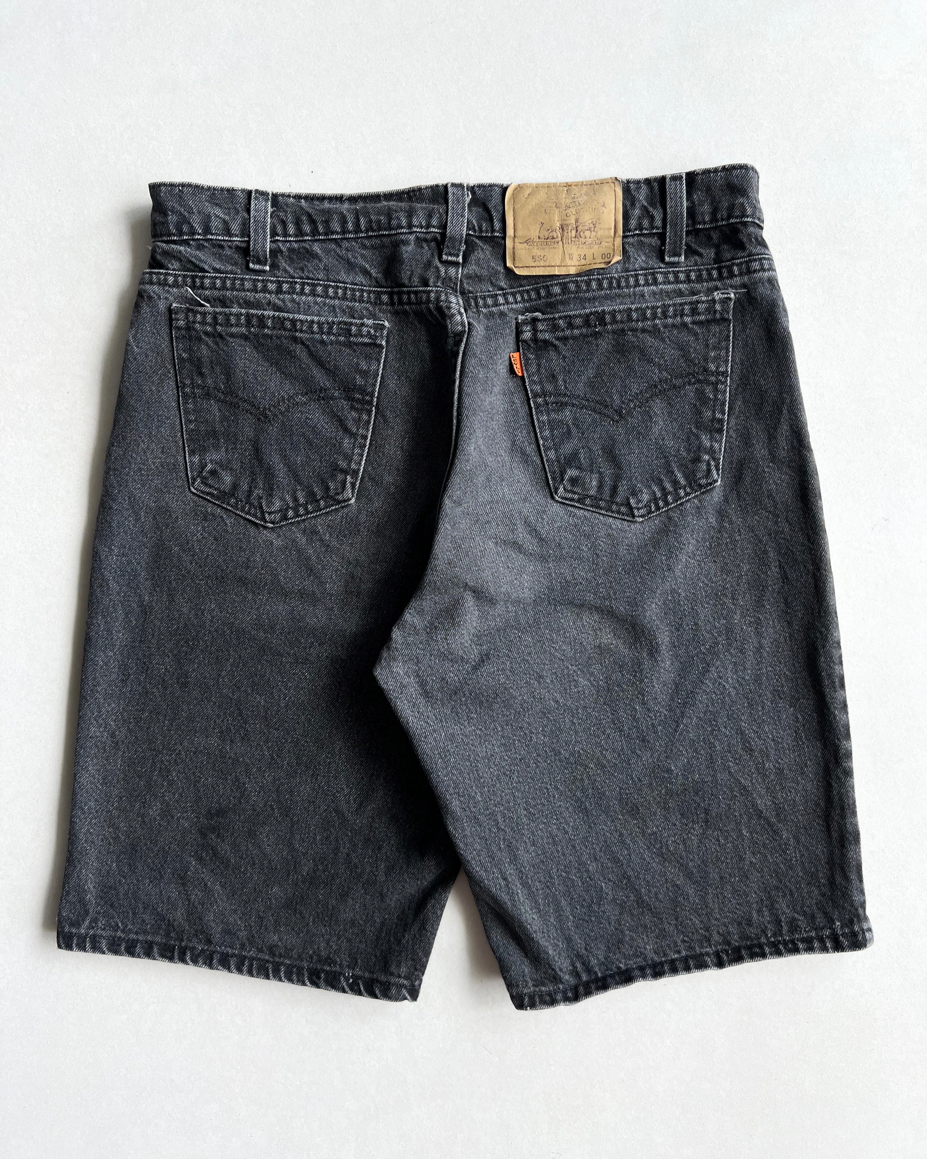 1990S FADED BLACK LEVI'S 550 SHORT S (34X00)