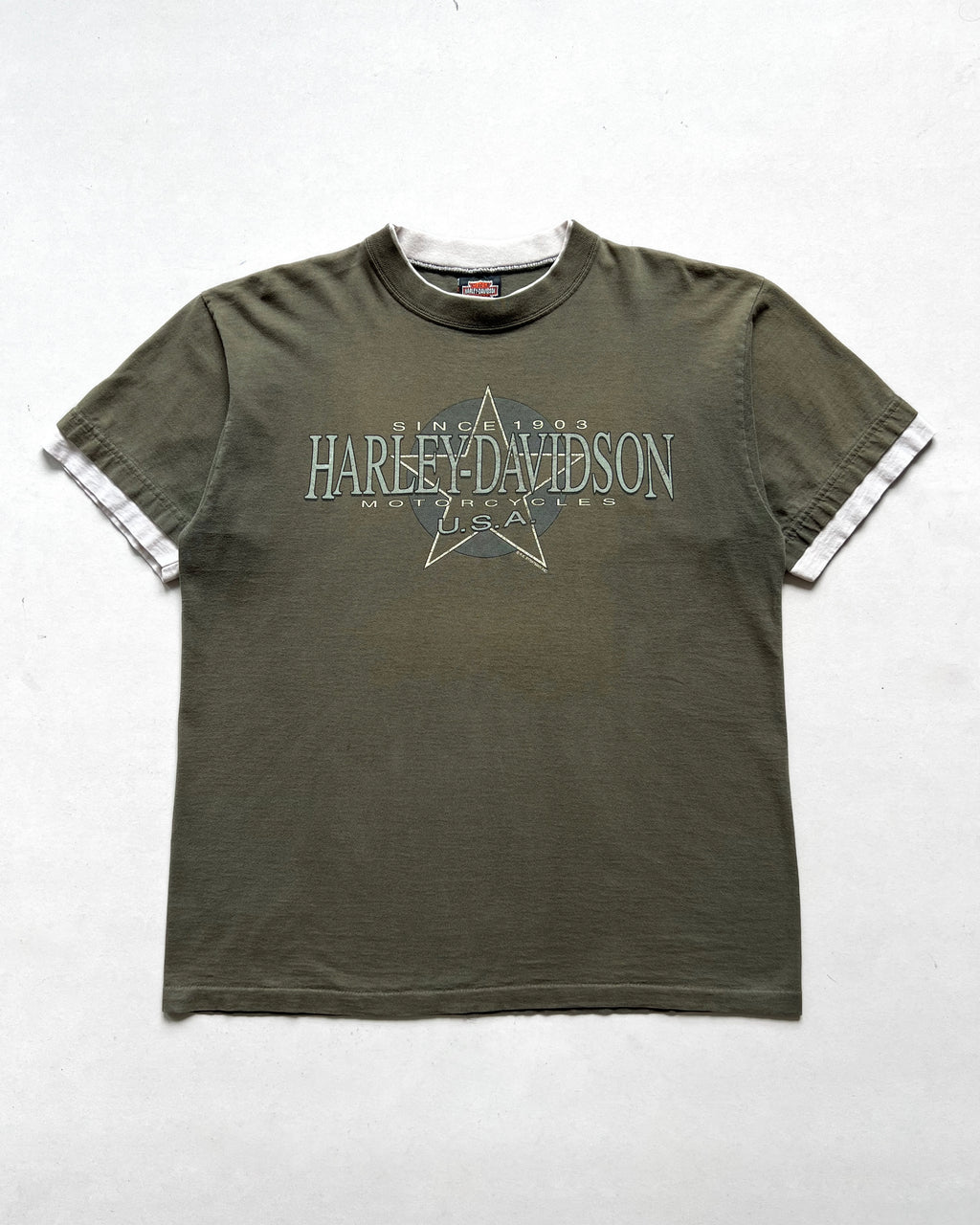 1980S HARLEY DAVIDSON TWO-TONE TEE (L)