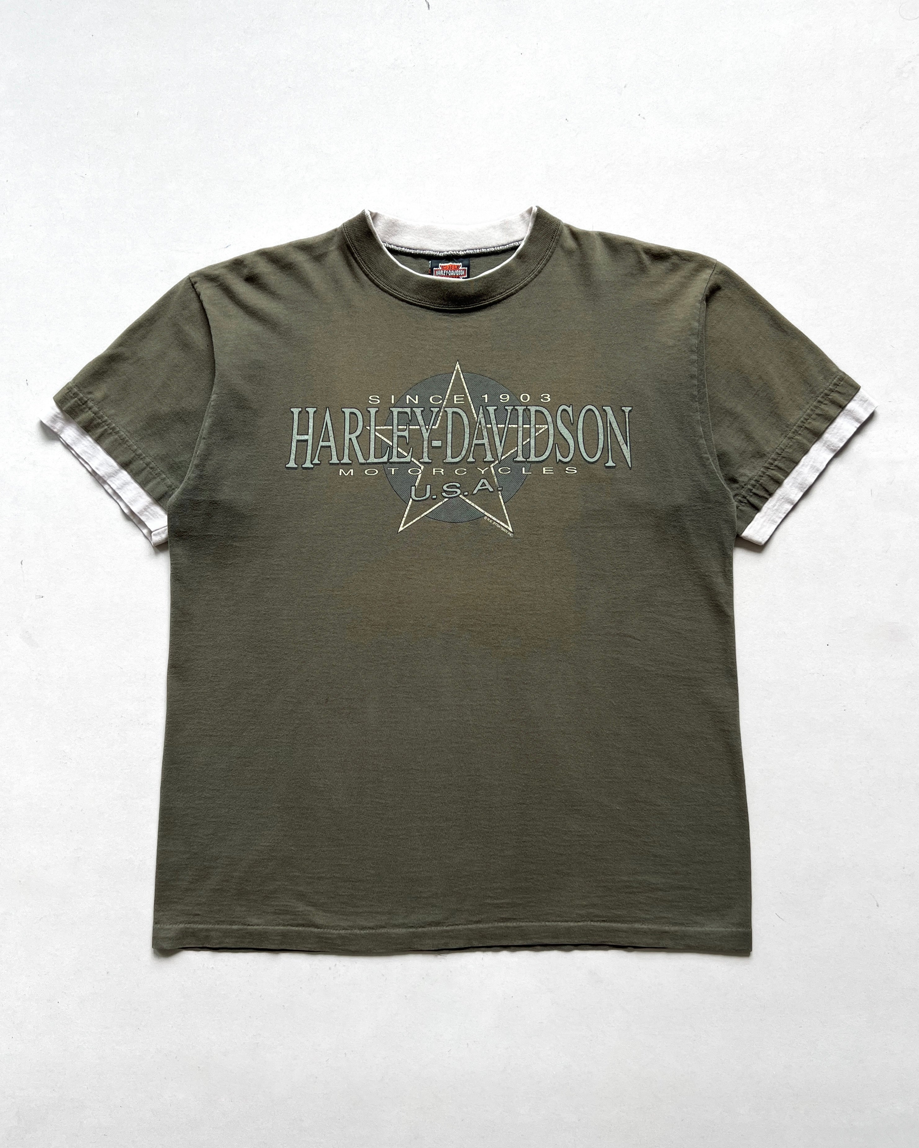 1980S HARLEY DAVIDSON TWO-TONE TEE (L)