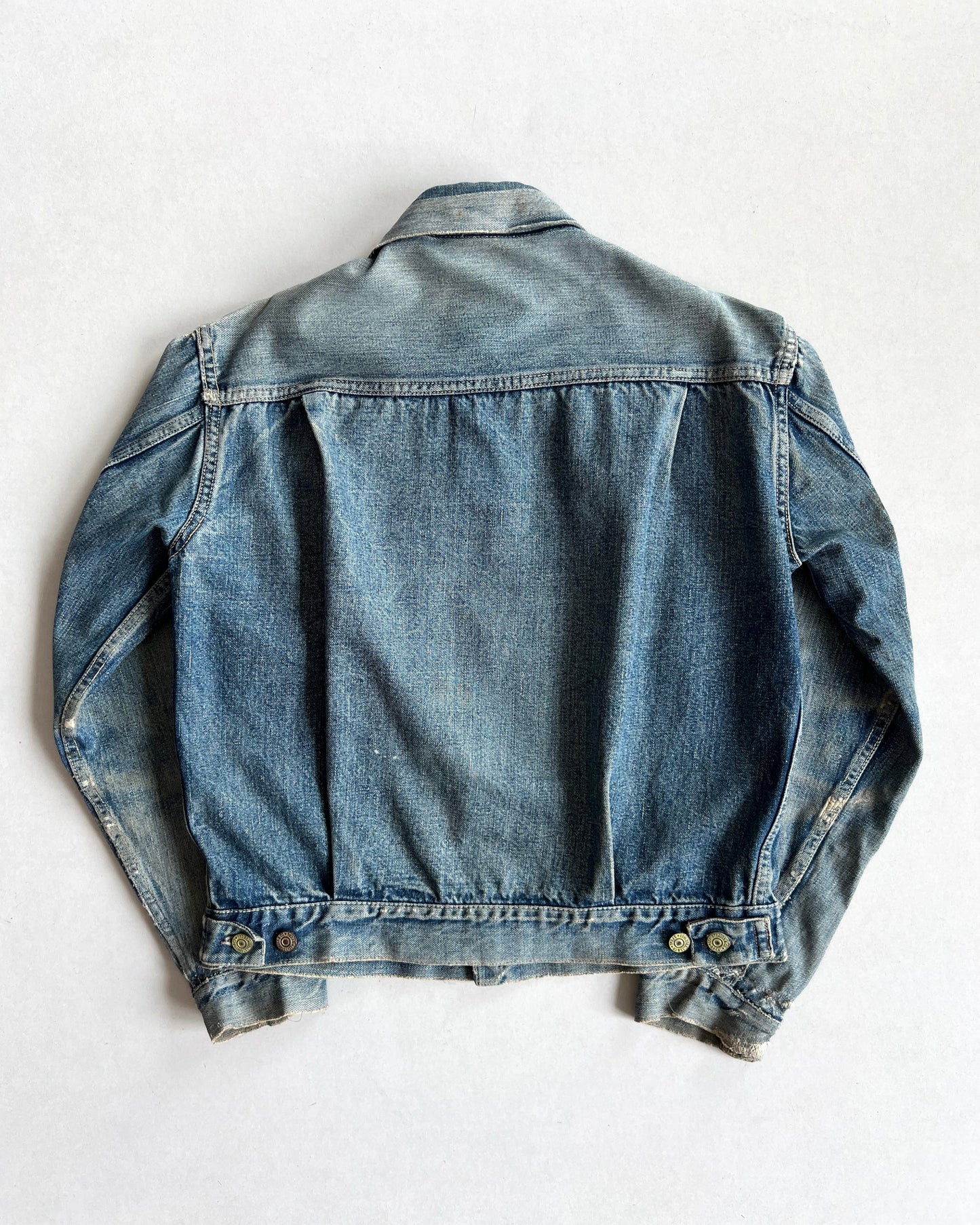 1950S FADED LEVI'S 507XX BIG E TYPE II DENIM JACKET (M)