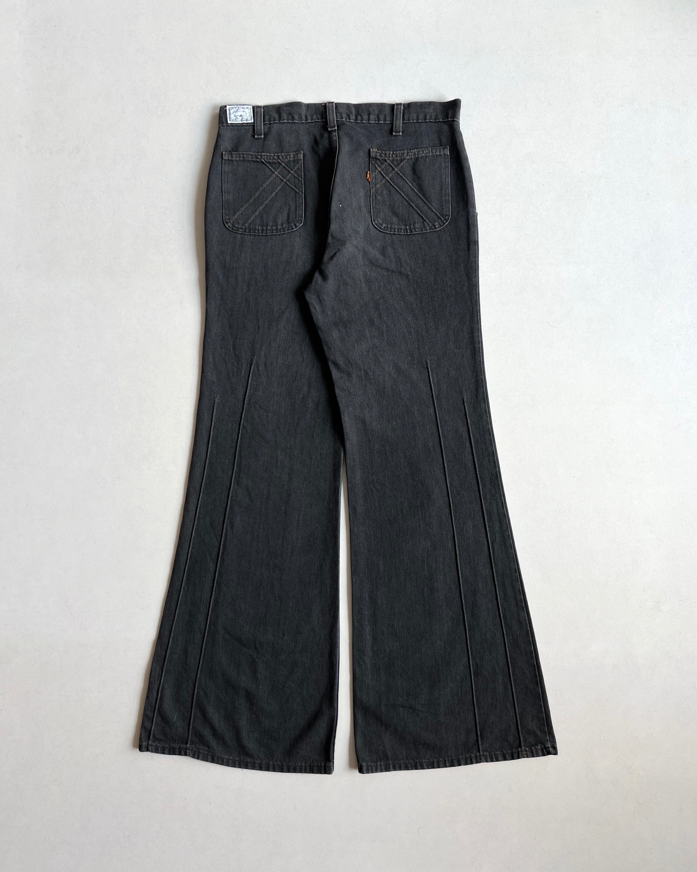 1970S FADED BLACK LEVI'S BOOTCUT JEANS (34)