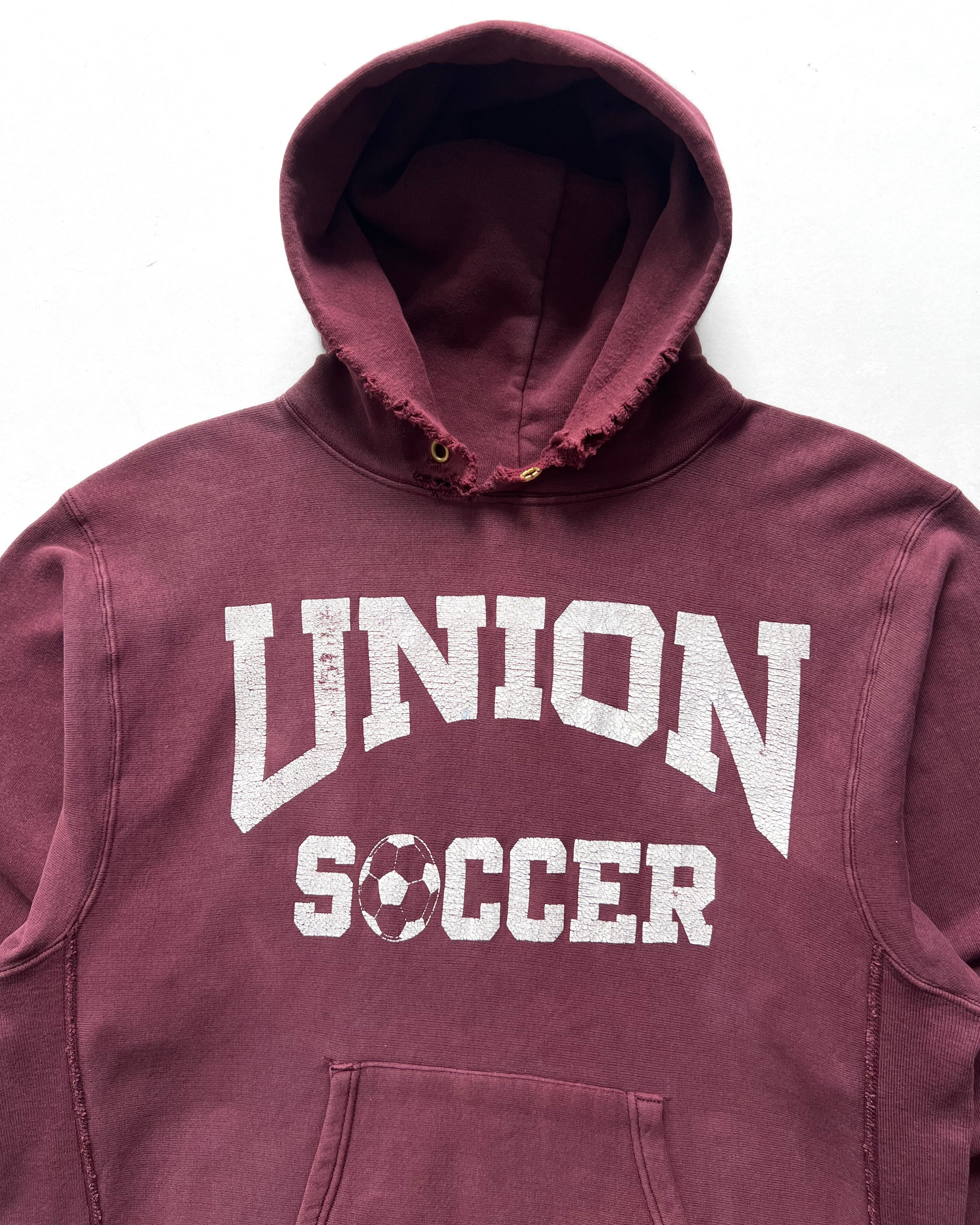 1980S CHAMPION 'UNION SOCCER' REVERSE WEAVE HOODIE (L)