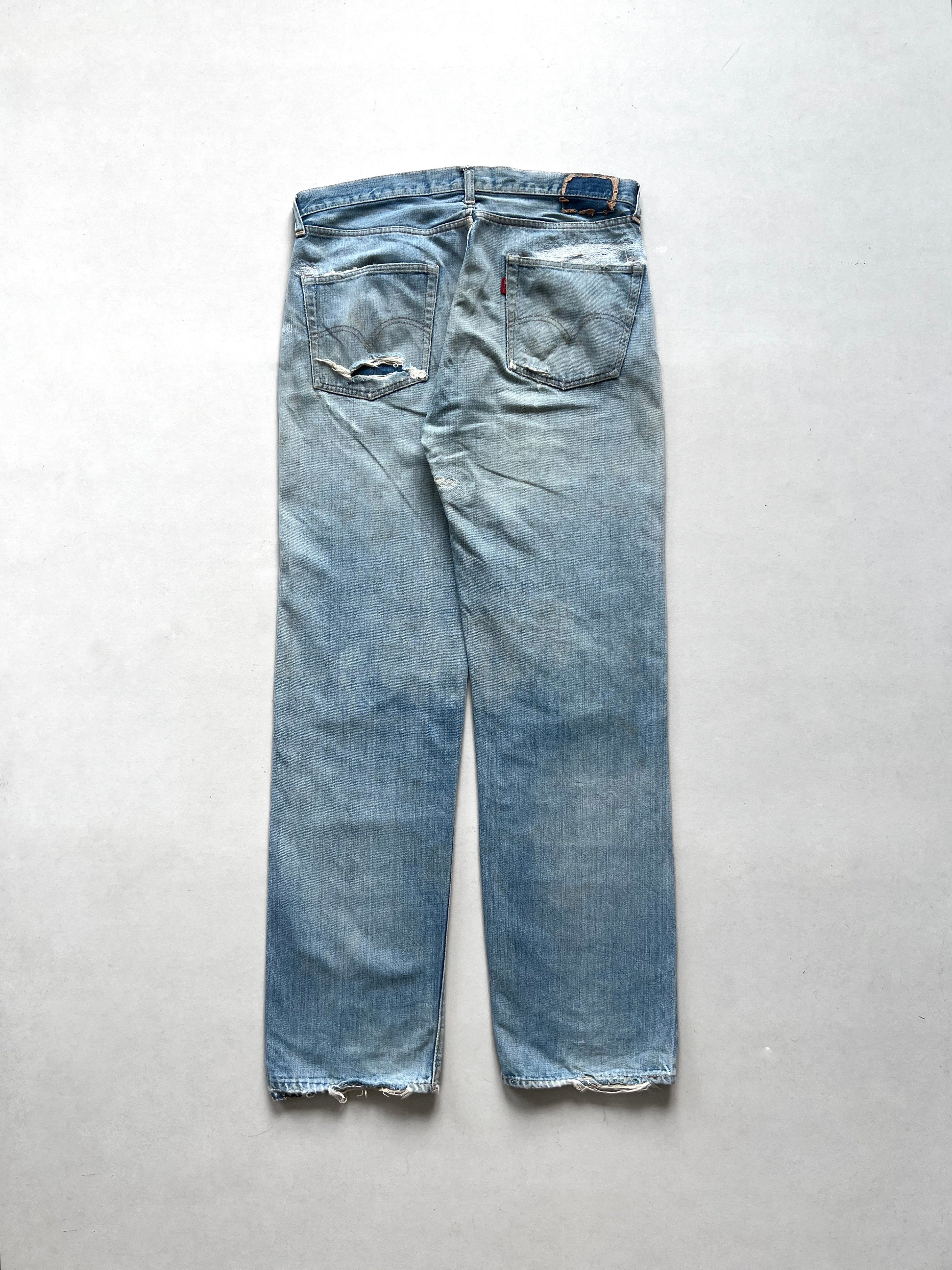 1970S LEVI'S 501 REDLINE SELDVEDGE REPAIRED JEANS (36)
