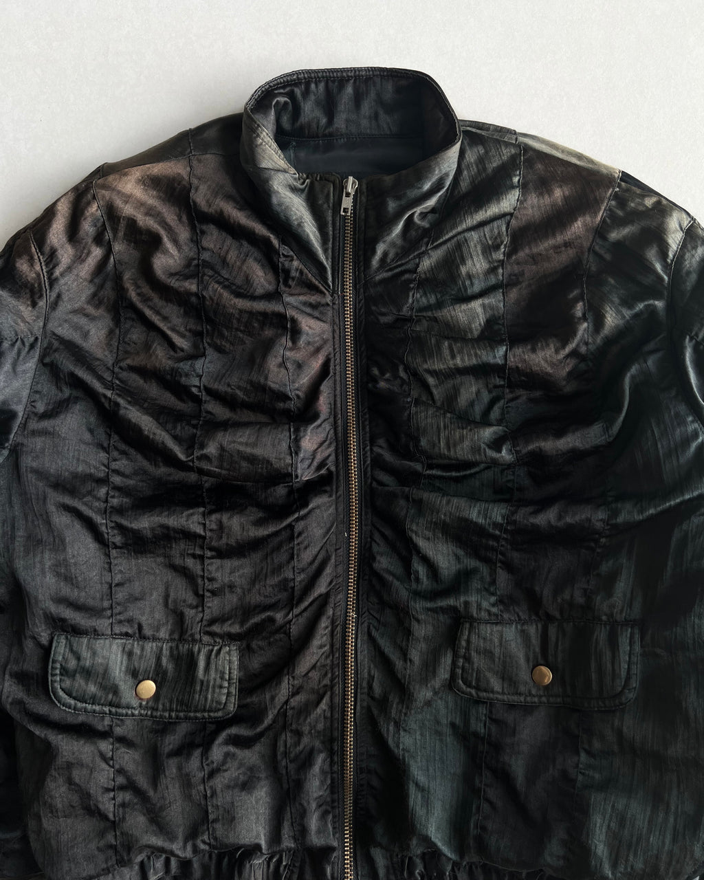 1990S SUN FADED JAPANESE BRAND QUILTED BOMBER JACKET (L/XL)