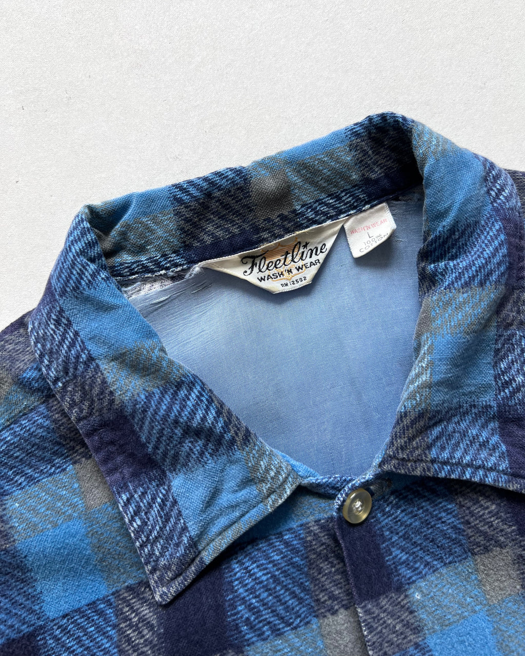 1970S FLEETLINE DOUBLE POCKET PLAID FLANNEL (L)