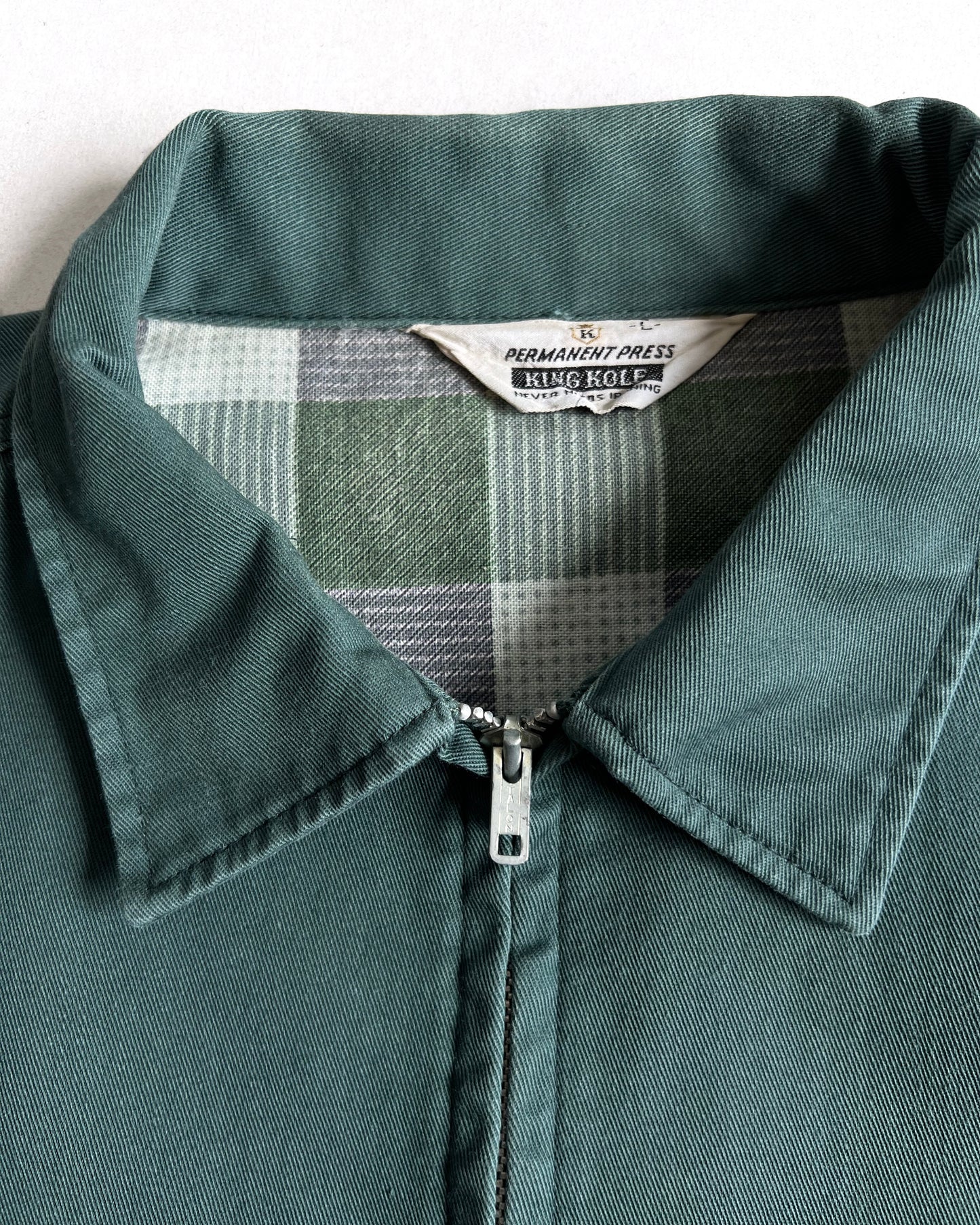 1970S FADED EMERALD GREEN KING KOLE WORK JACKET (L)