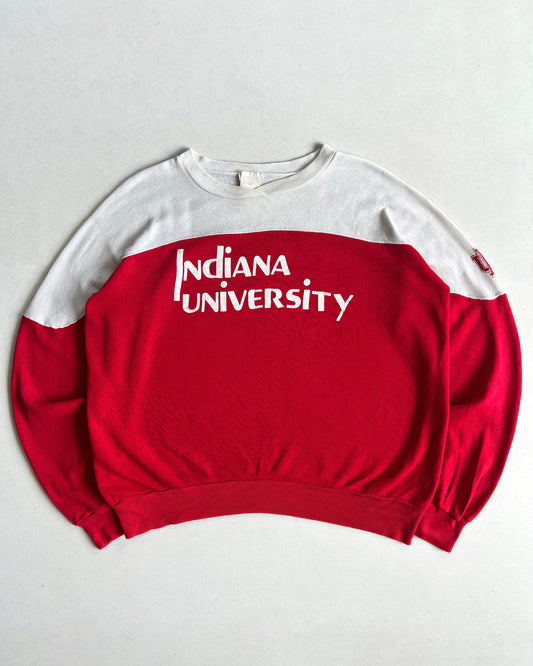 1980S TWO-TONE 'INDIANA UNIVERSITY' SWEATSHIRT (L)