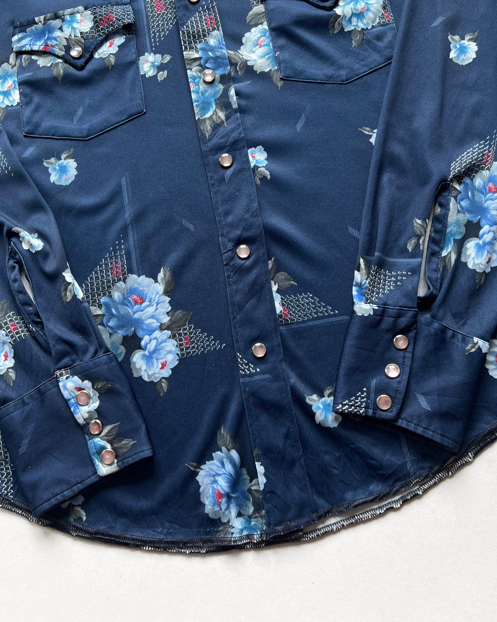 1960S H BAR C RANCHWEAR FLORAL SHIRT (L)