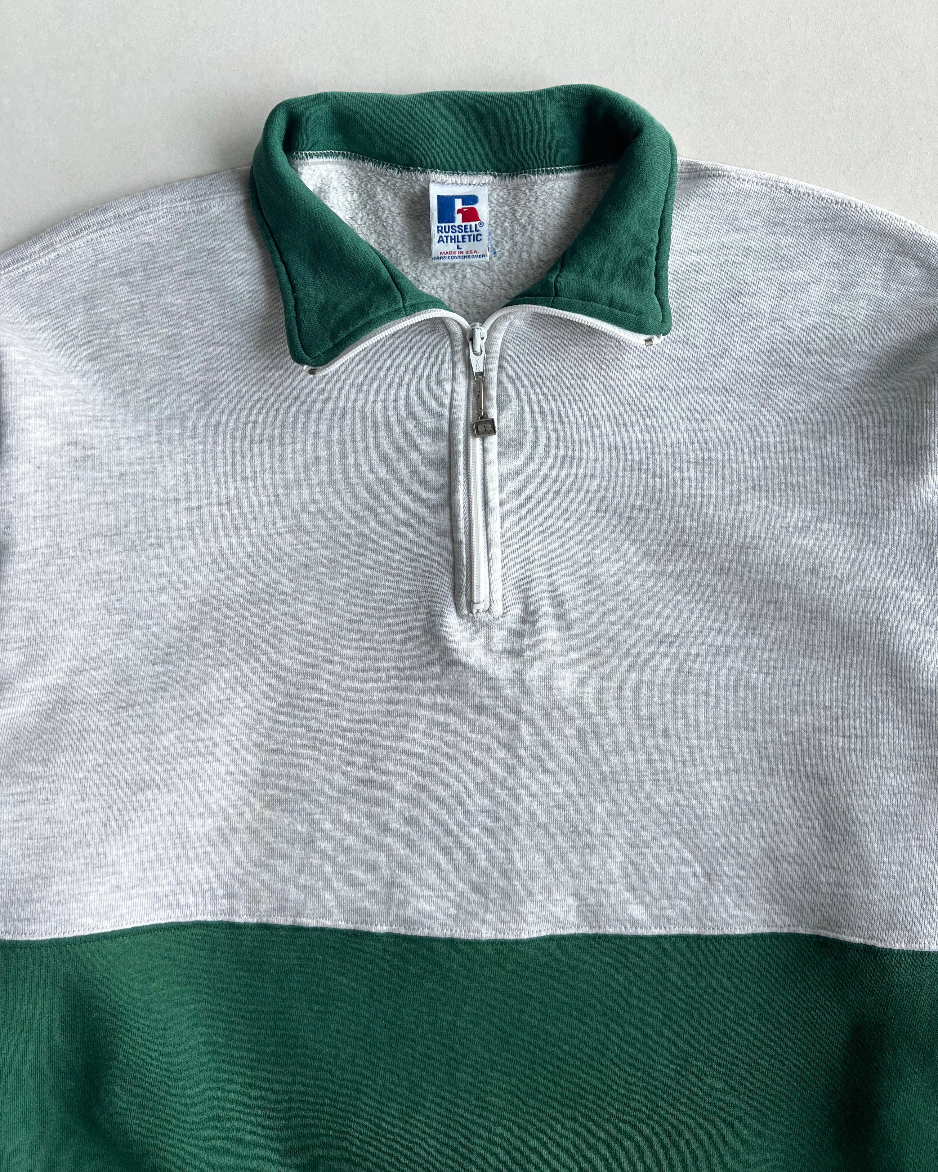 1990S RUSSELL TWO-TONE QUARTER ZIP SWEATSHIRT (L)