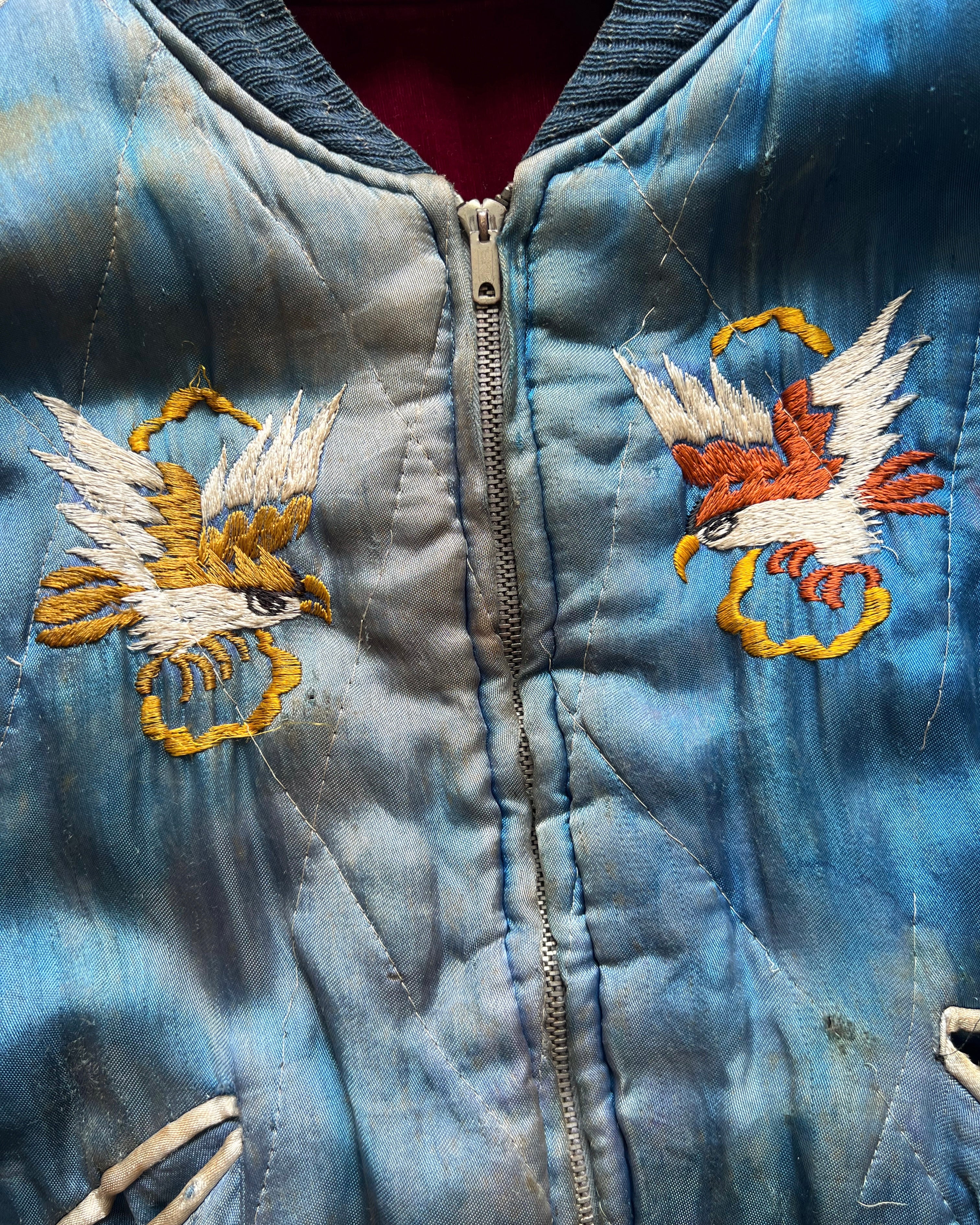 1950S MAROON BLUE JAPAN REVERSIBLE SUKAJAN (S/M)