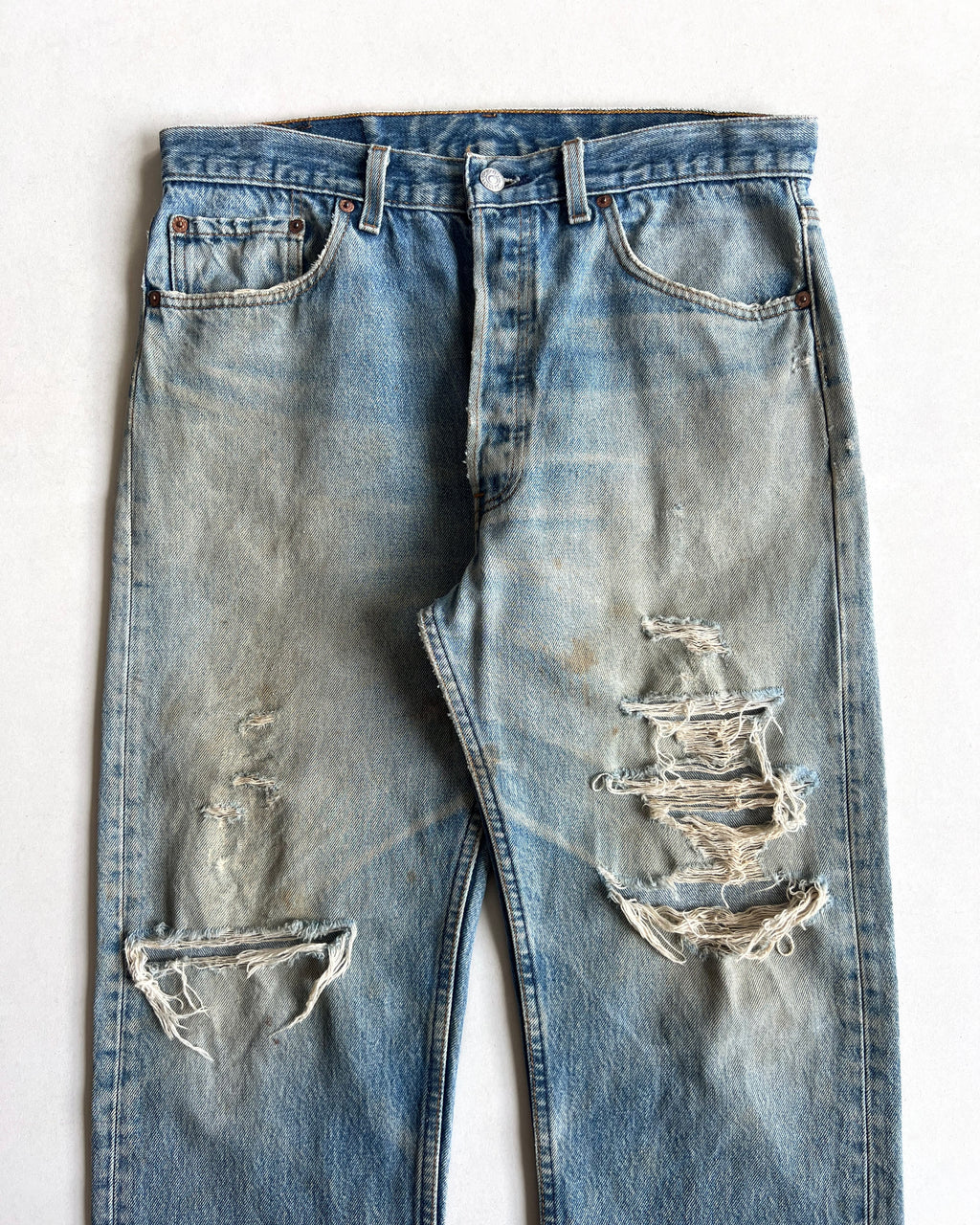 1990S FADED LEVI'S 501 DISTRESSED JEANS (33)