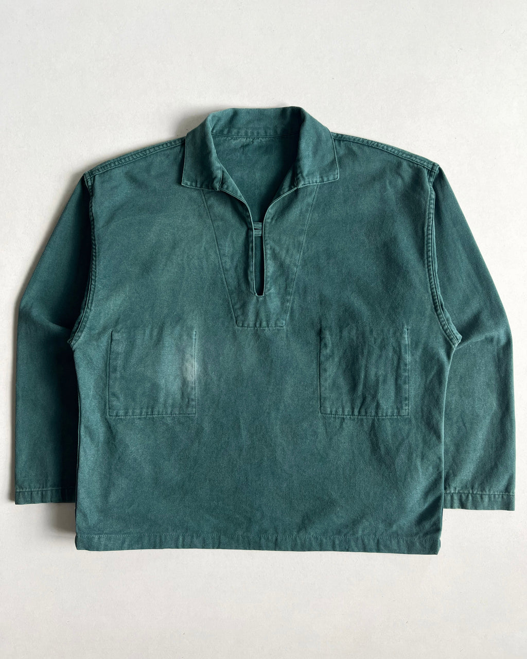 1970S FADED EMERALD GREEN FISHERMAN SMOCK (L)