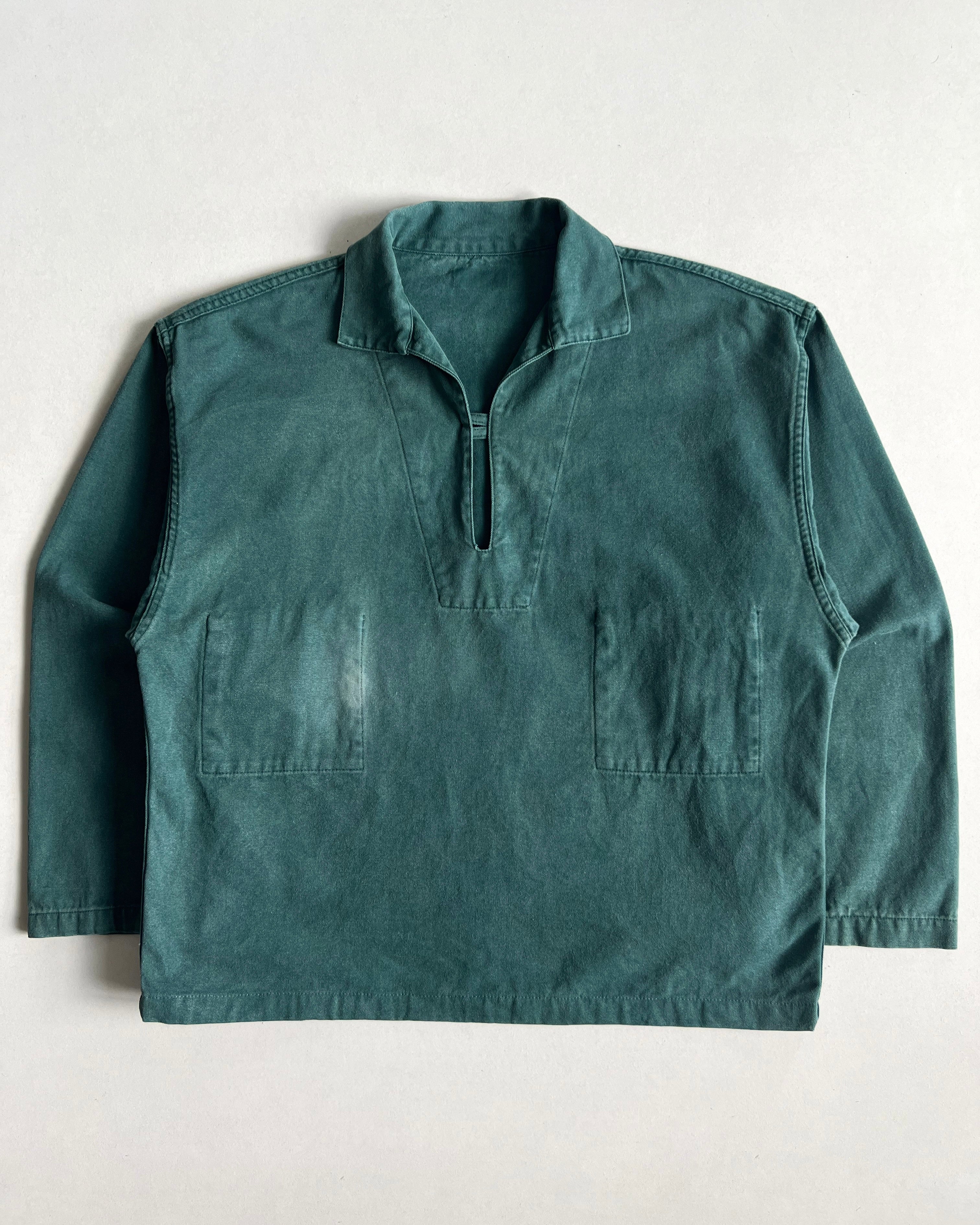 1970S FADED EMERALD GREEN FISHERMAN SMOCK (L)