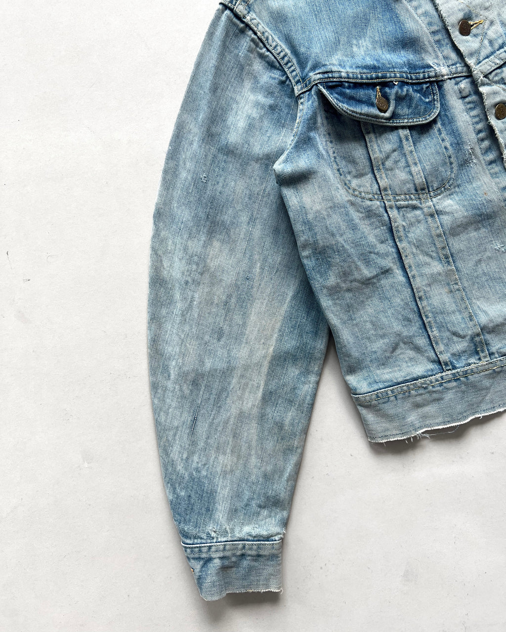1960S SUN FADED LEE 101-J DENIM JACKET (L)