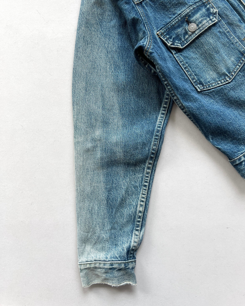 1990S FADED LEVIS TYPE II SELVEDGE DENIM JACKET (M)