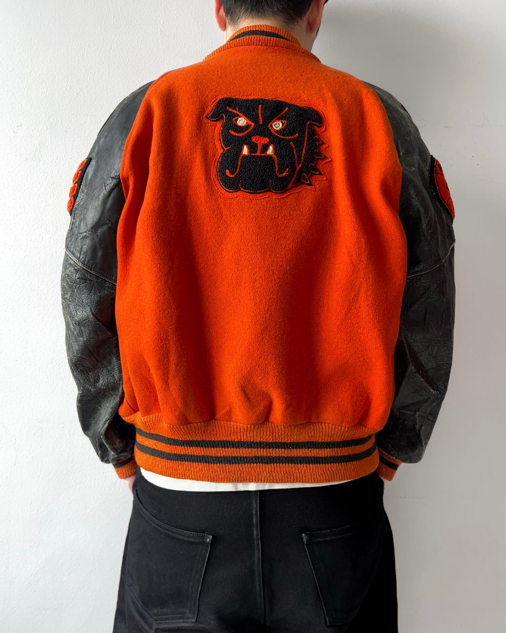 1961 BULLDOG LETTERMAN RAGLAN VARSITY JACKET (L)