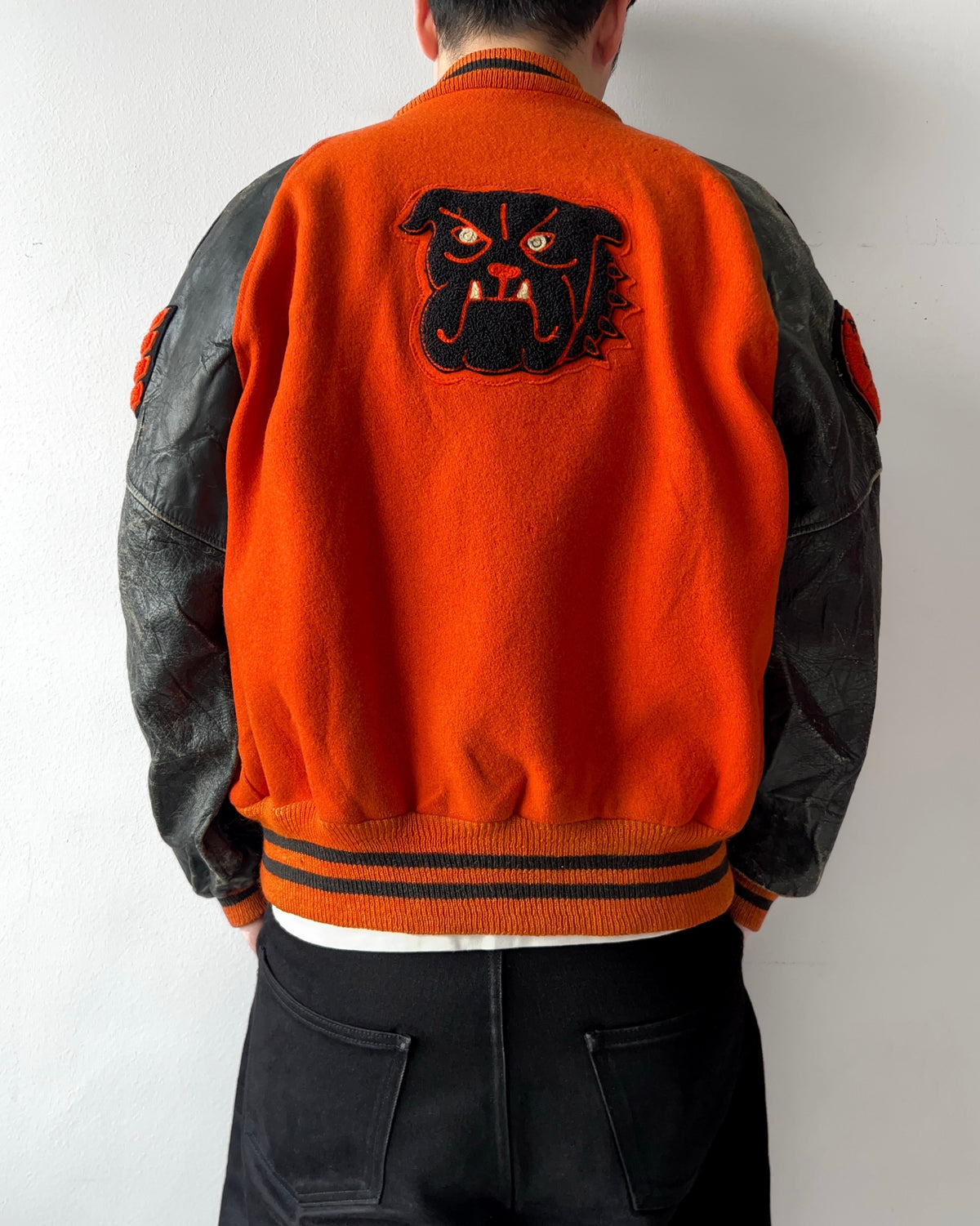 1961 BULLDOG LETTERMAN RAGLAN VARSITY JACKET (L)