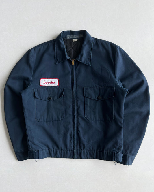 1970S NAVY DOUBLE POCKET WORK JACKET (S/M)