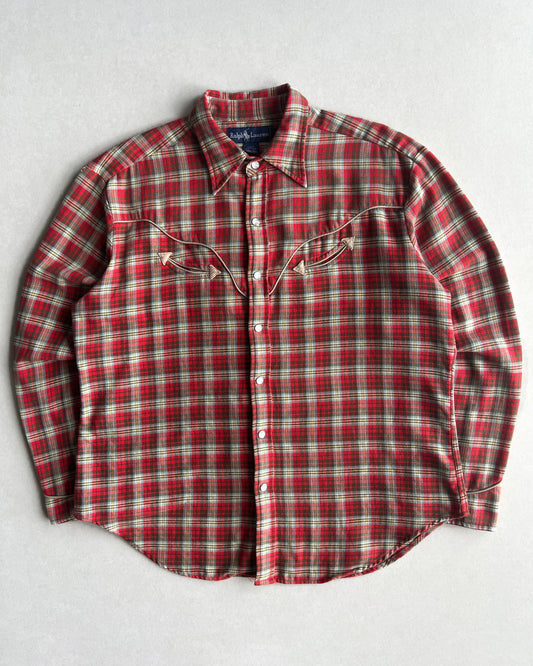 1990S RALPH LAUREN WESTERN BUTTON-UP FLANNEL (S-L)