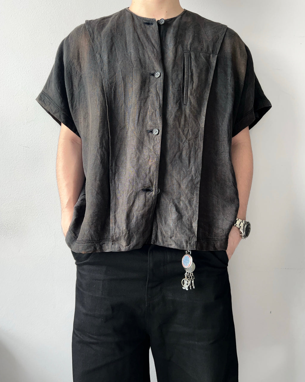 1970S ISSEY MIYAKE BOXY LINEN SHIRT/JACKET (9)