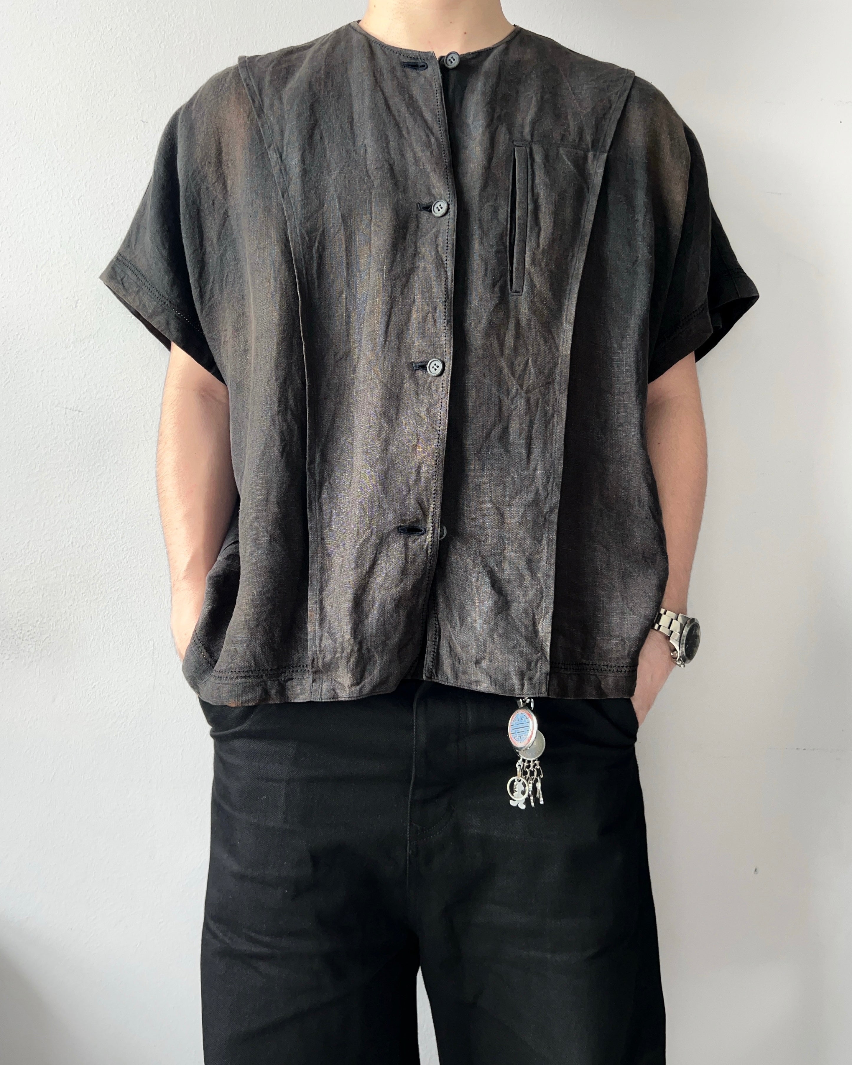 1970S ISSEY MIYAKE BOXY LINEN SHIRT/JACKET (9)