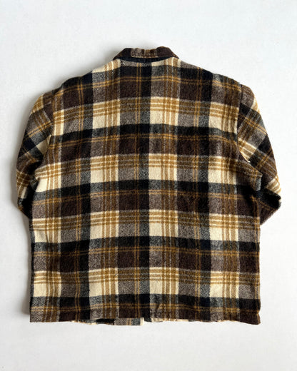 1960S DEACON BROTHERS WOOL MOHAIR PLAID FLANNEL (L/XL)