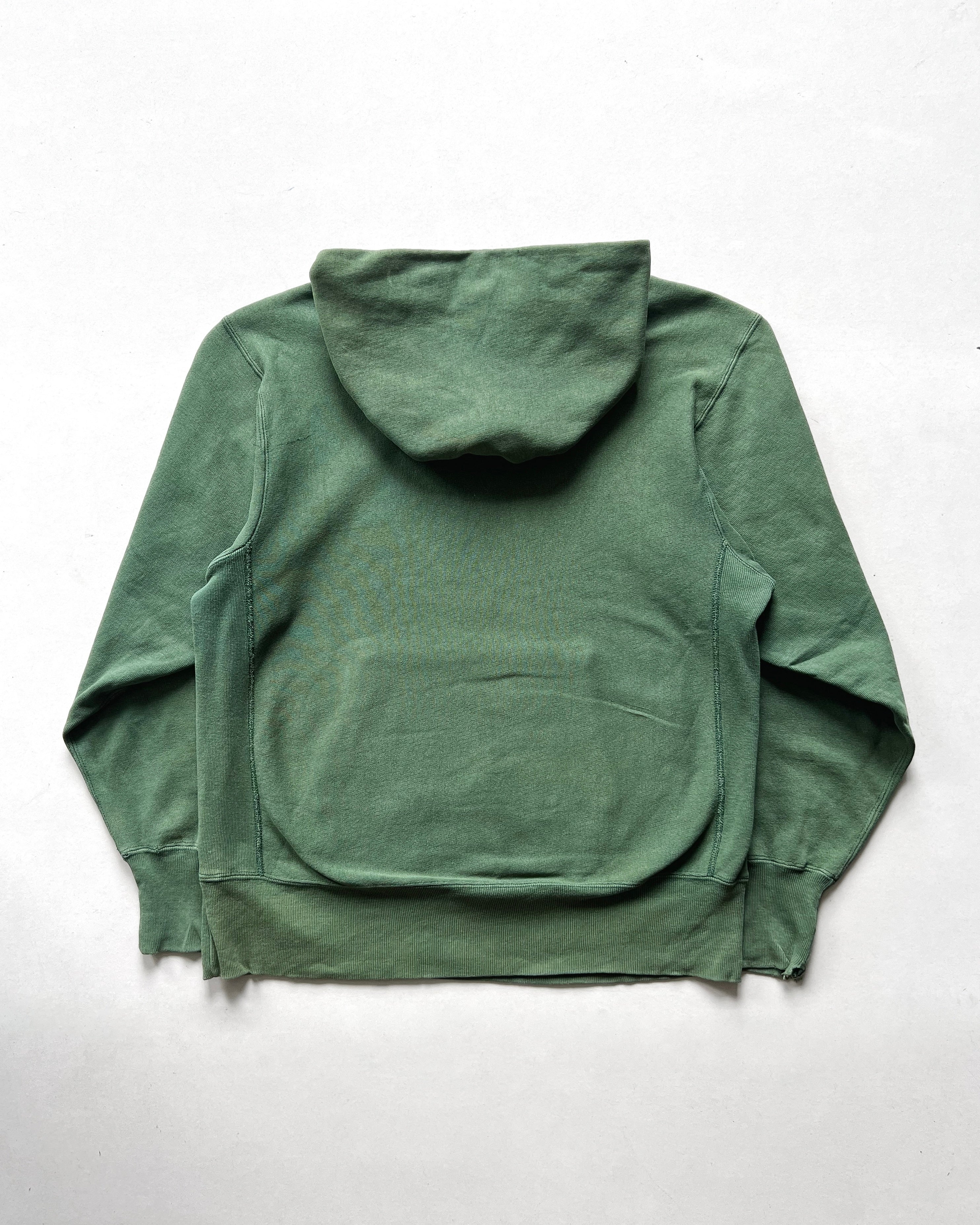1990S FADED CHAMPION REVERSE WEAVE LOGO HOODIE (L)