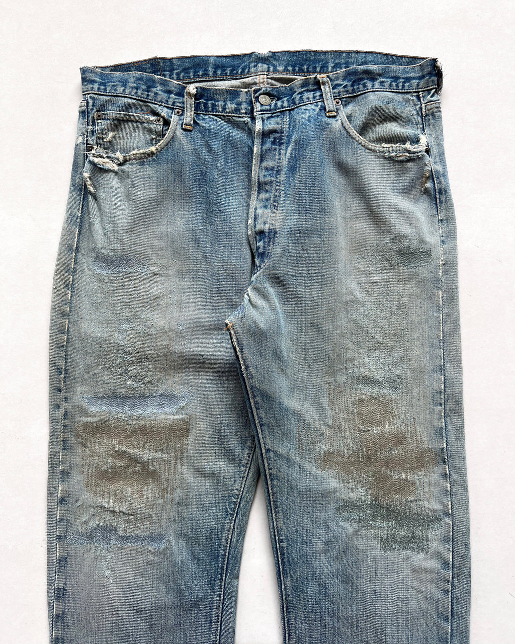 1970S LEVI'S 501 REDLINE SELVEDGE REPAIRED JEANS (38)