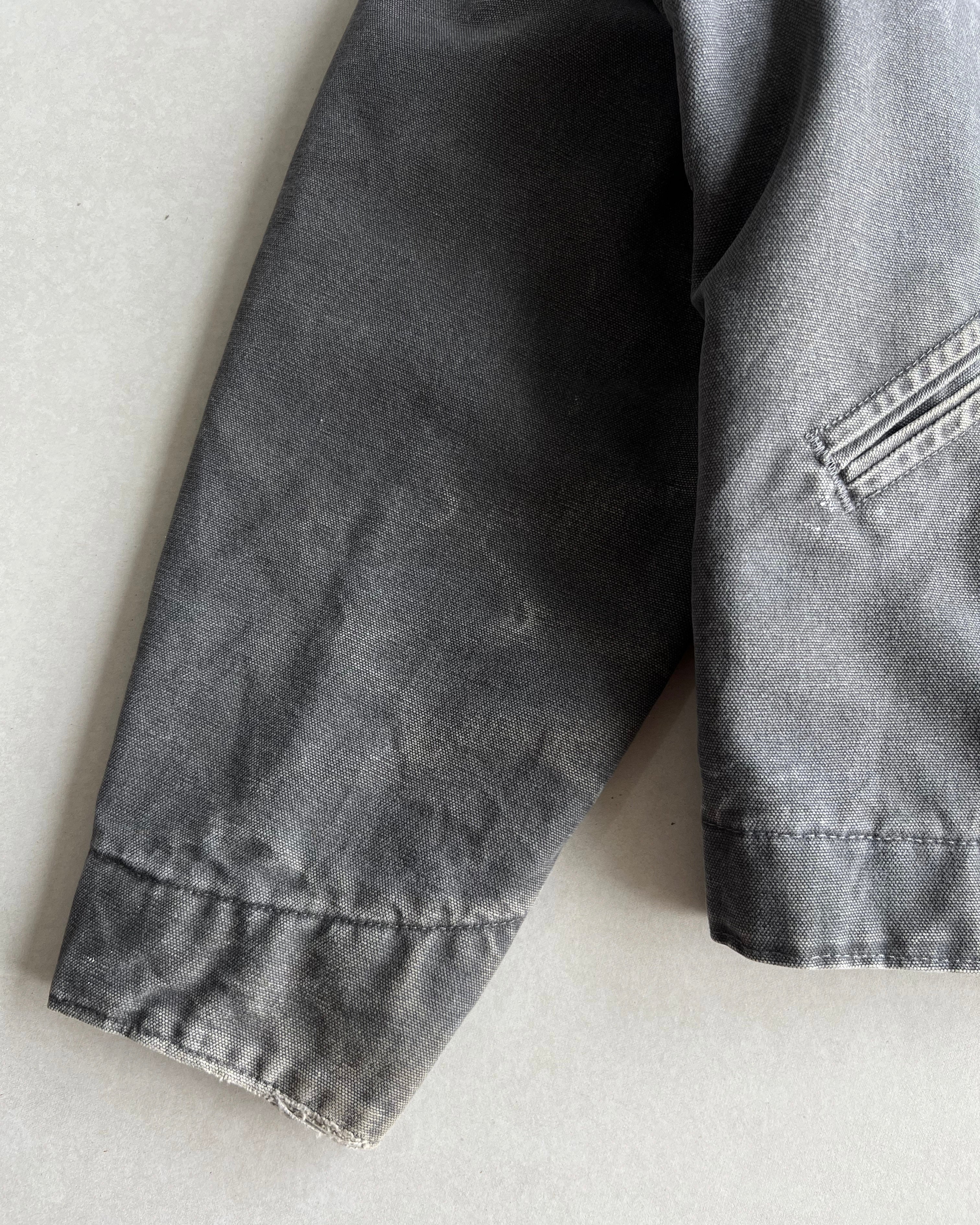 1990S FADED GREY CARHARTT DETROIT WORK JACKET (L)