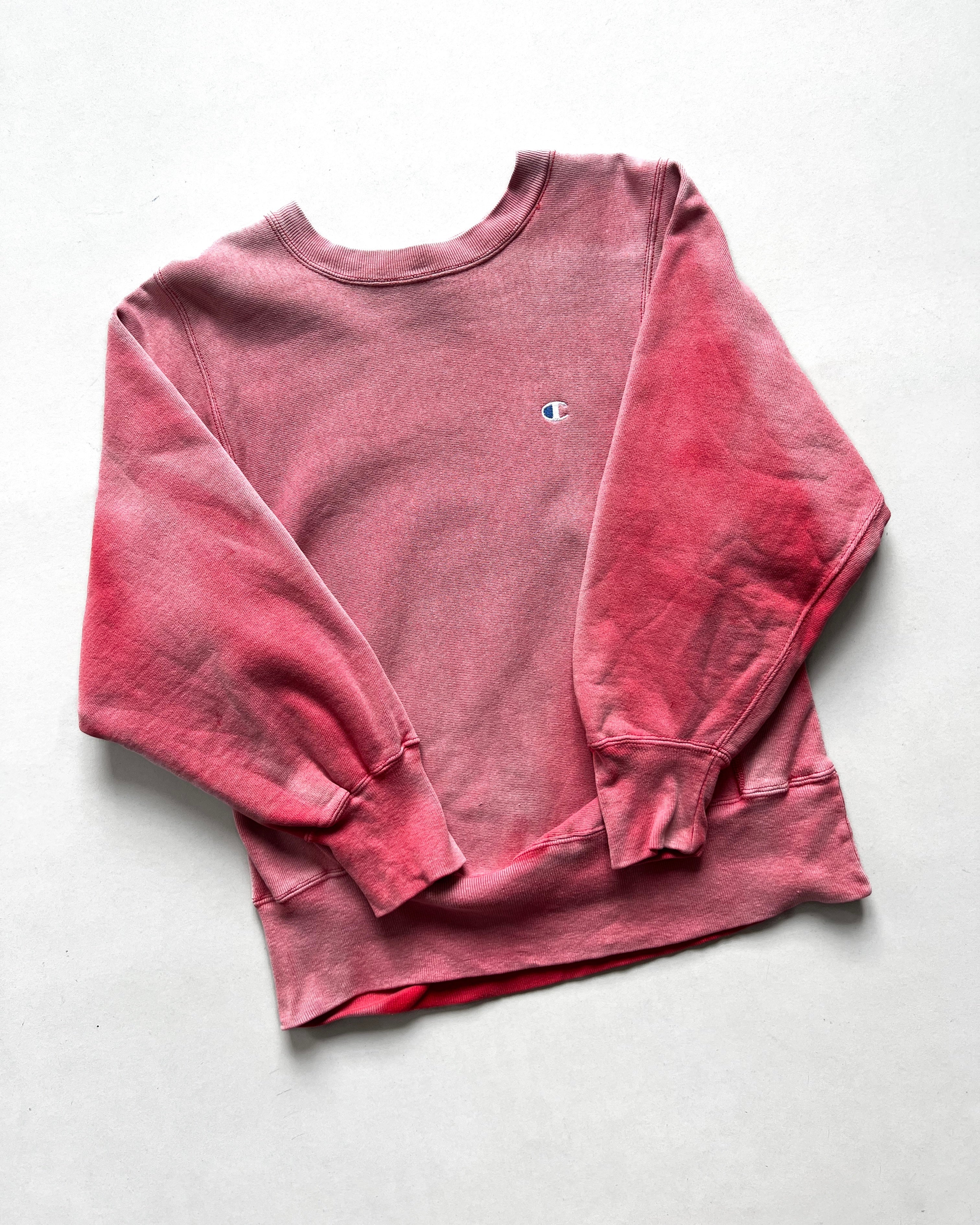 1980S SUN FADED RED CHAMPION REVERSE WEAVE SWEATSHIRT (S)