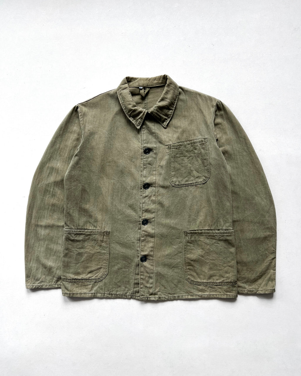 1960S OLIVE EUROPE ARMY HBT WORK JACKET (M)