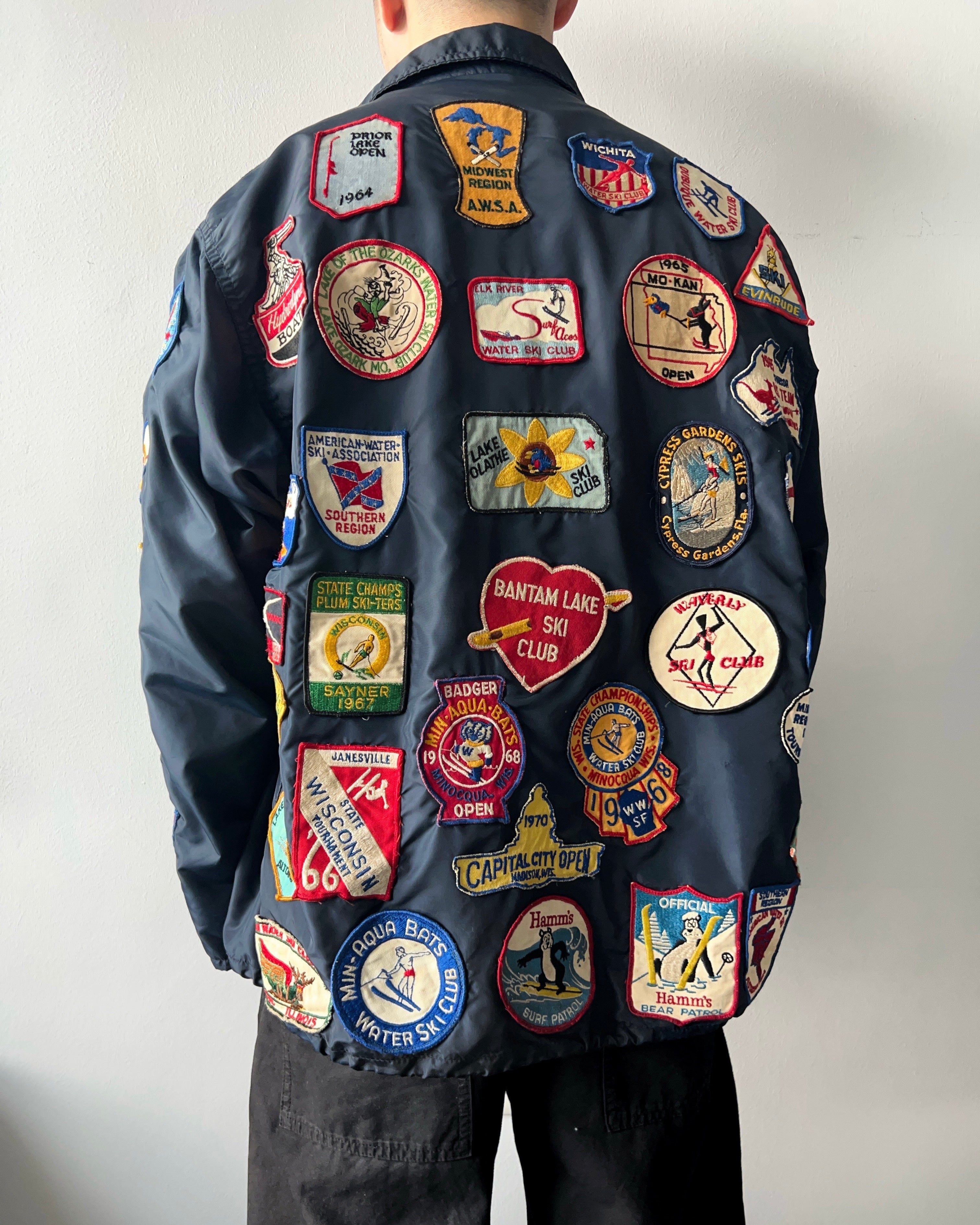 1950S BUTWIN SKI CLUB PATCHES NYLON JACKET (XL)