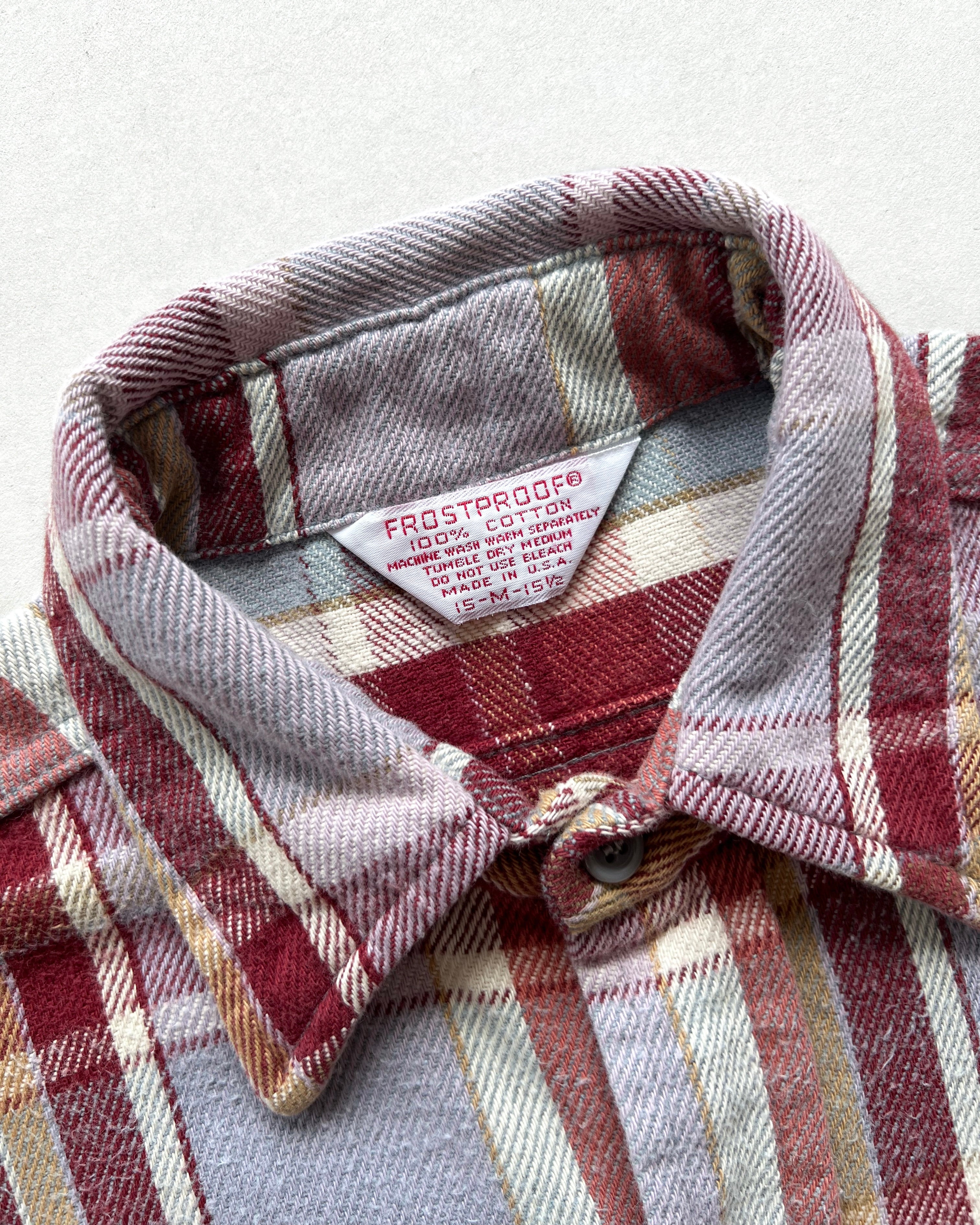 1970S FROSTPROOF PLAID FLANNEL SHIRT (M)