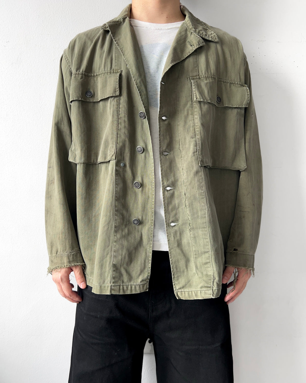1940S WWII US ARMY 13 STARS M43 HBT JACKET (40R)