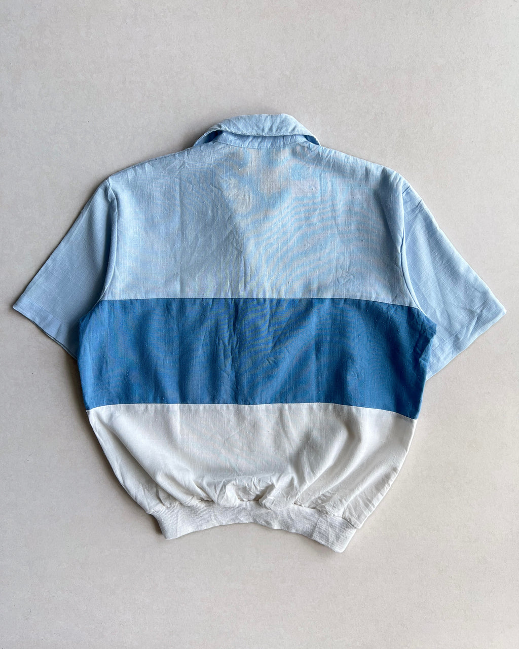 1960S BLUE ROCKABILLY DOUBLE POCKET SHIRT (M)