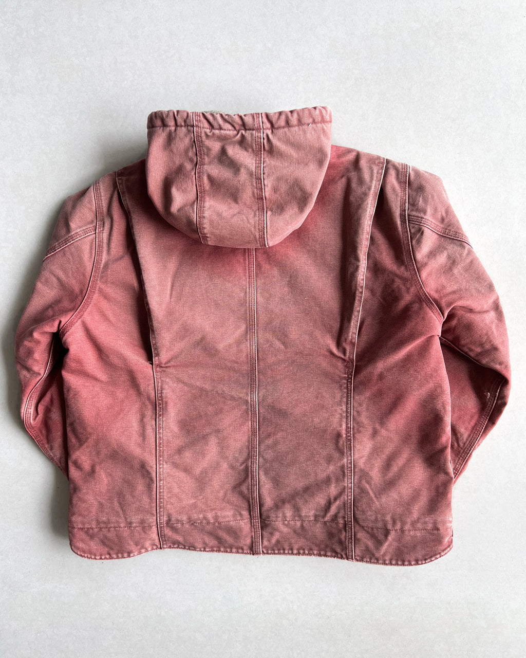 1990S SALMON PINK CARHARTT DETROIT HOODED WORK JACKET (M/L)