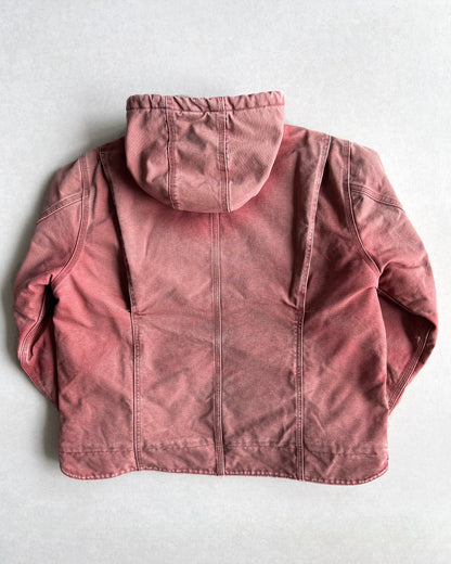1990S SALMON PINK CARHARTT DETROIT HOODED WORK JACKET (M/L)