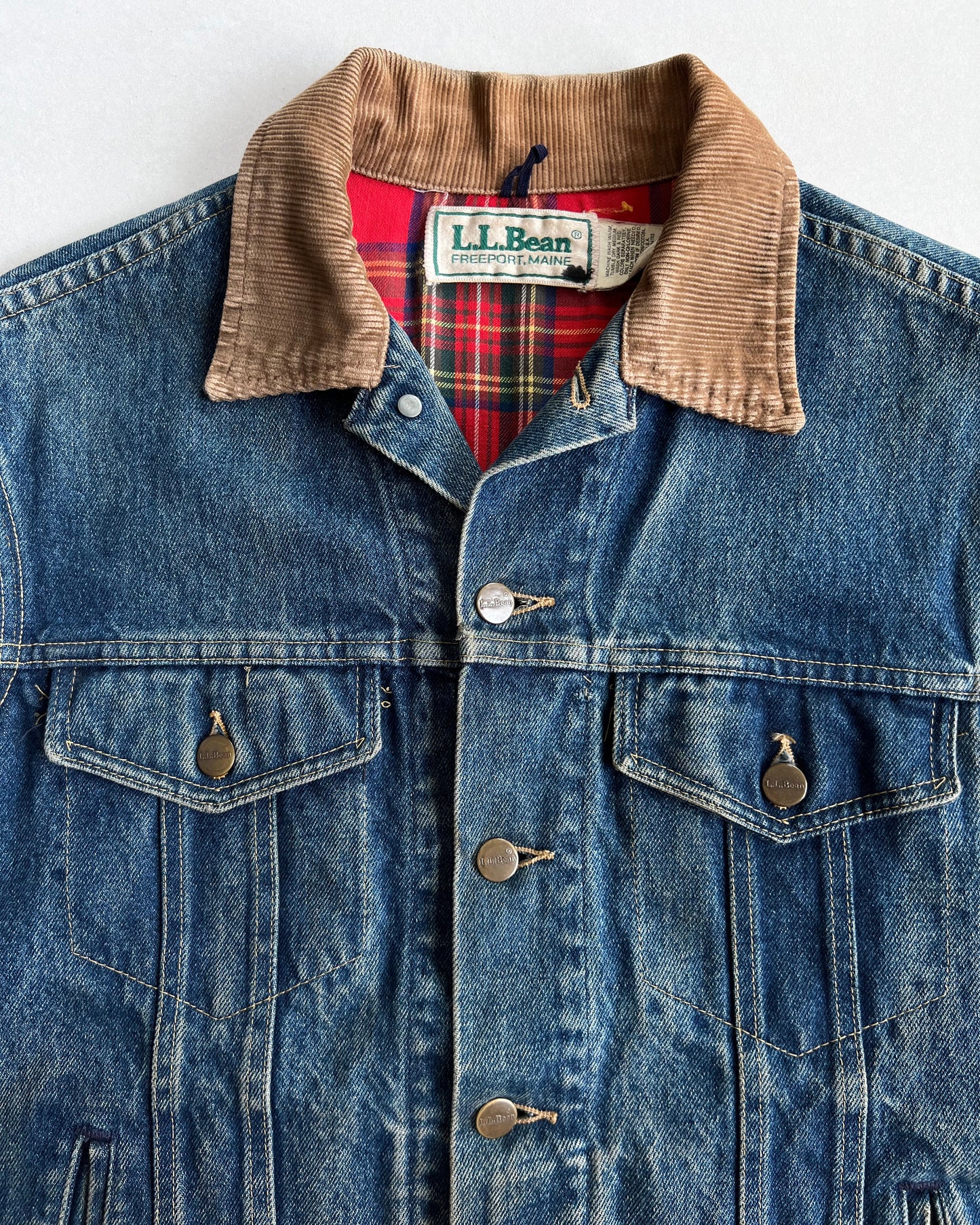 1980S L.L BEAN SLEEVELESS DENIM TRUCKER JACKET (L)