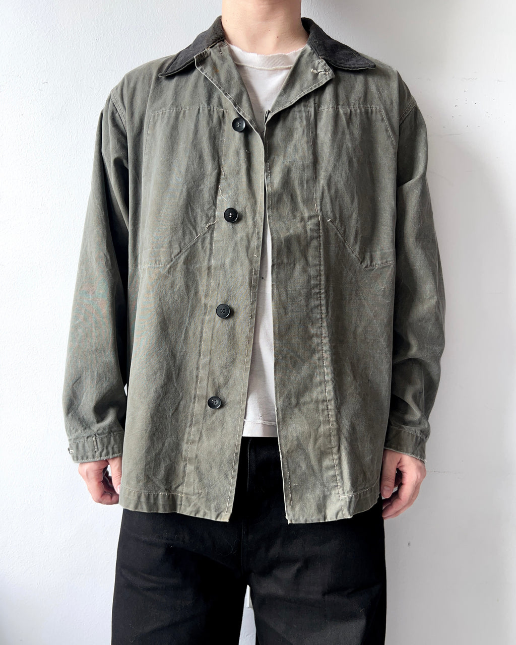 1960S EAST GERMANY G52 ARMY CANVAS JACKET (L)