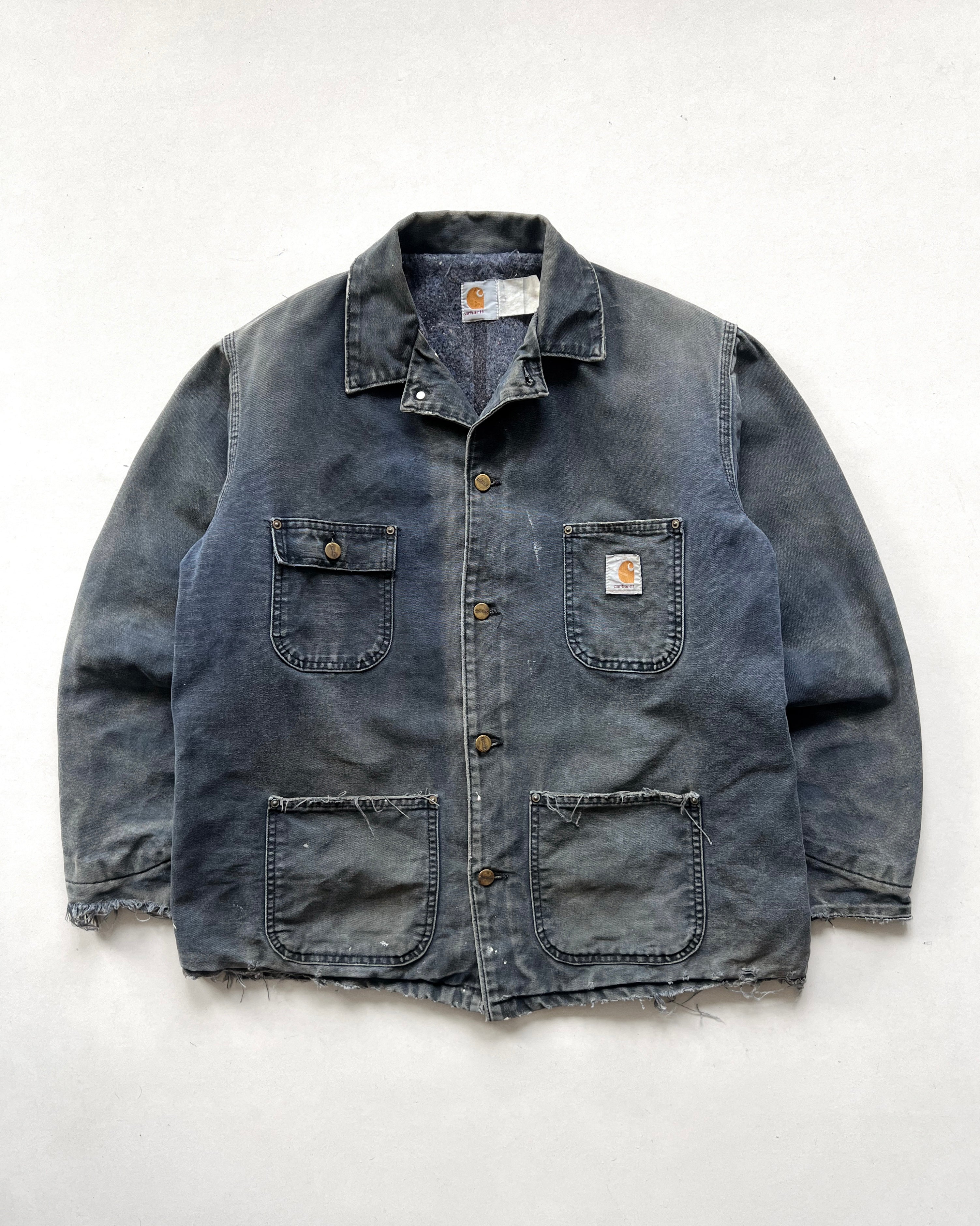 1990S FADED CARHARTT CANVAS CHORE JACKET (L)