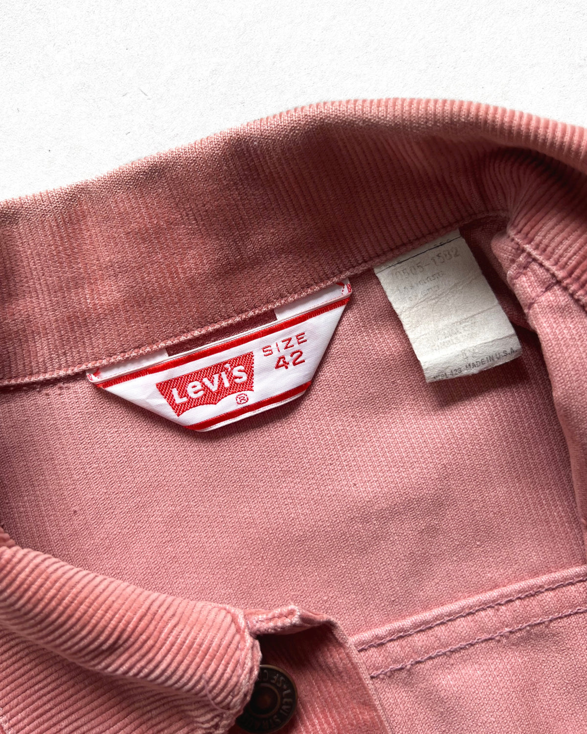 1970S PINK LEVI'S 70505 TYPE III CORDUROY JACKET (L)